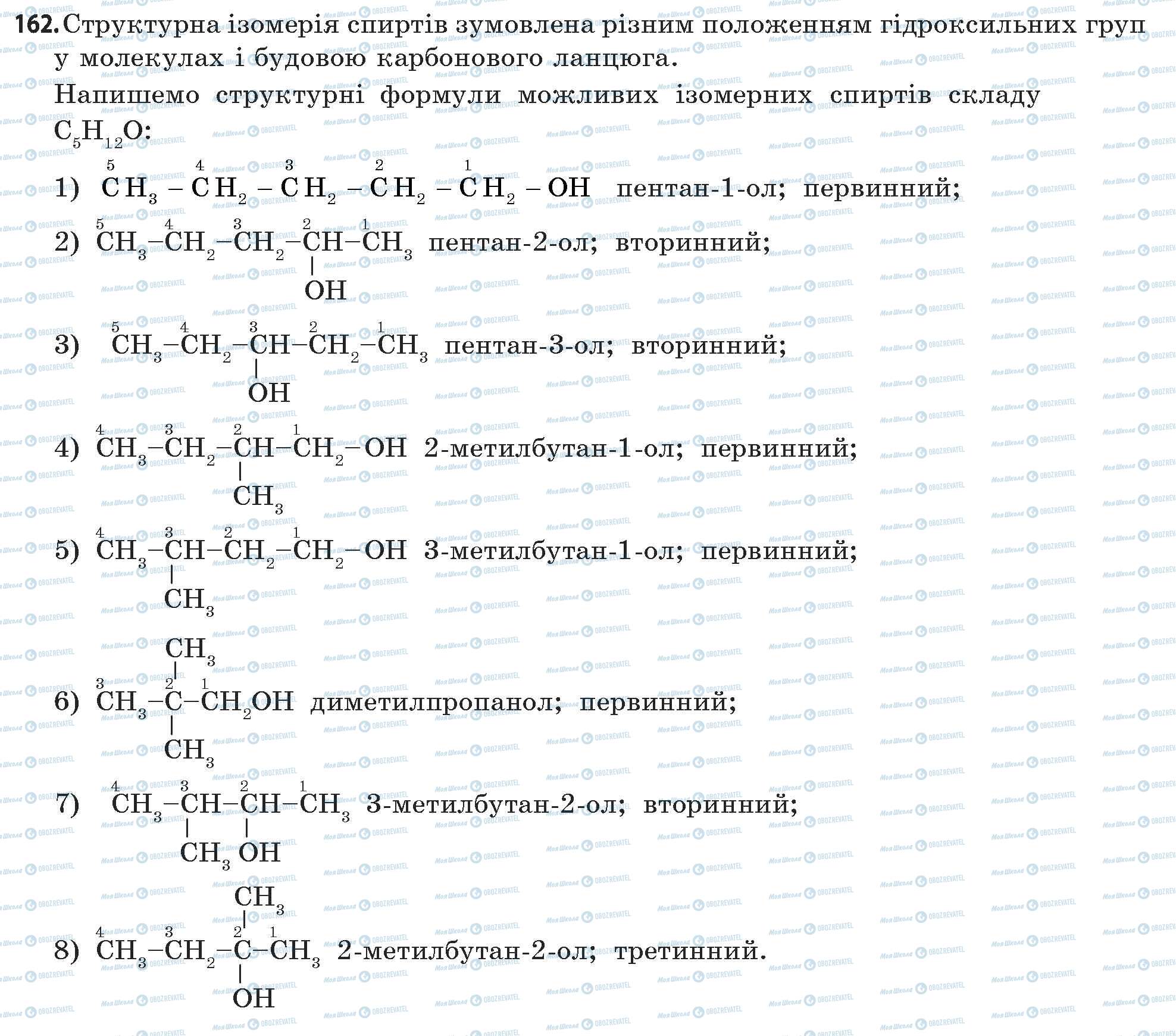 ГДЗ Хімія 11 клас сторінка 162