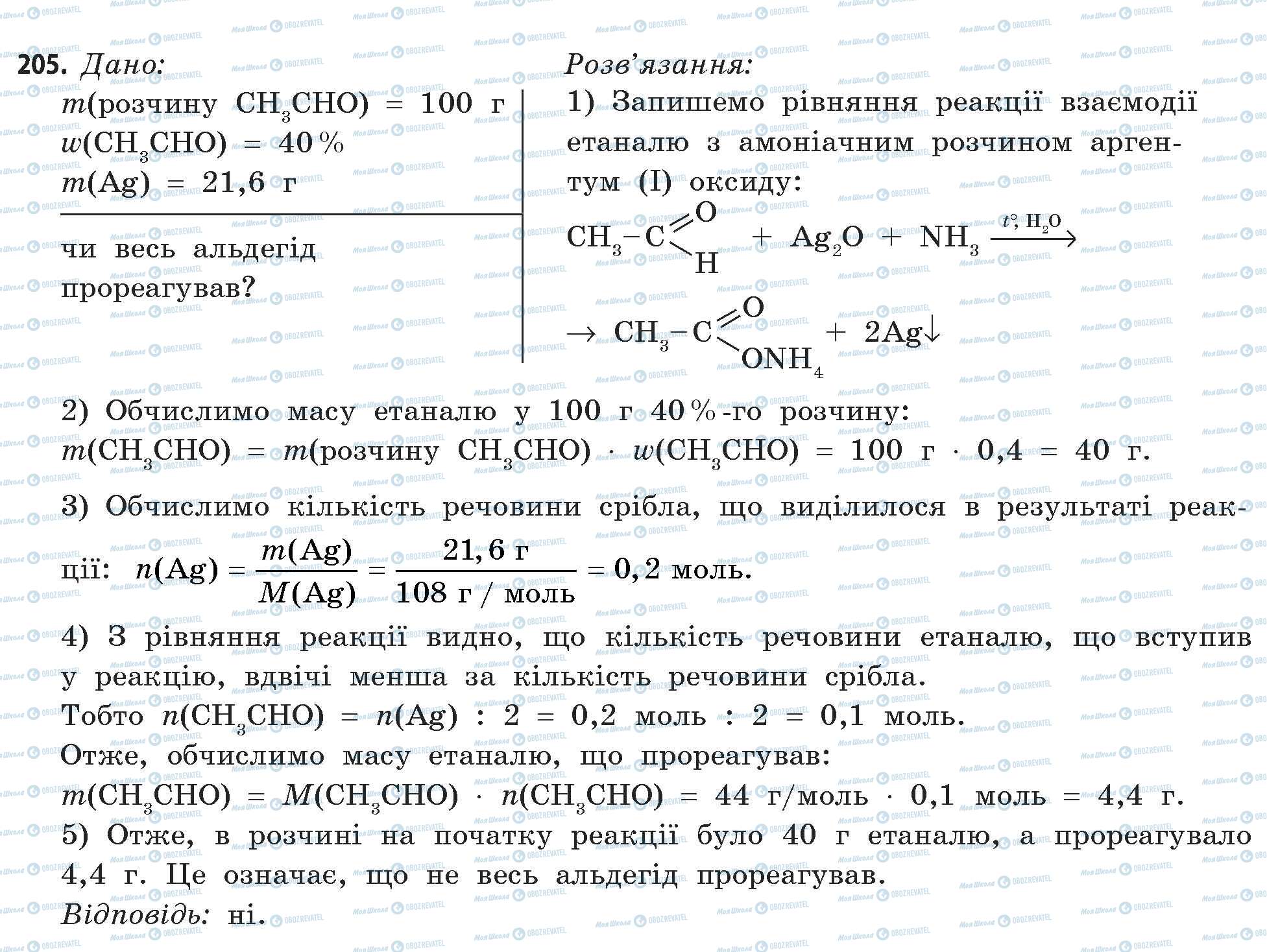 ГДЗ Хімія 11 клас сторінка 205