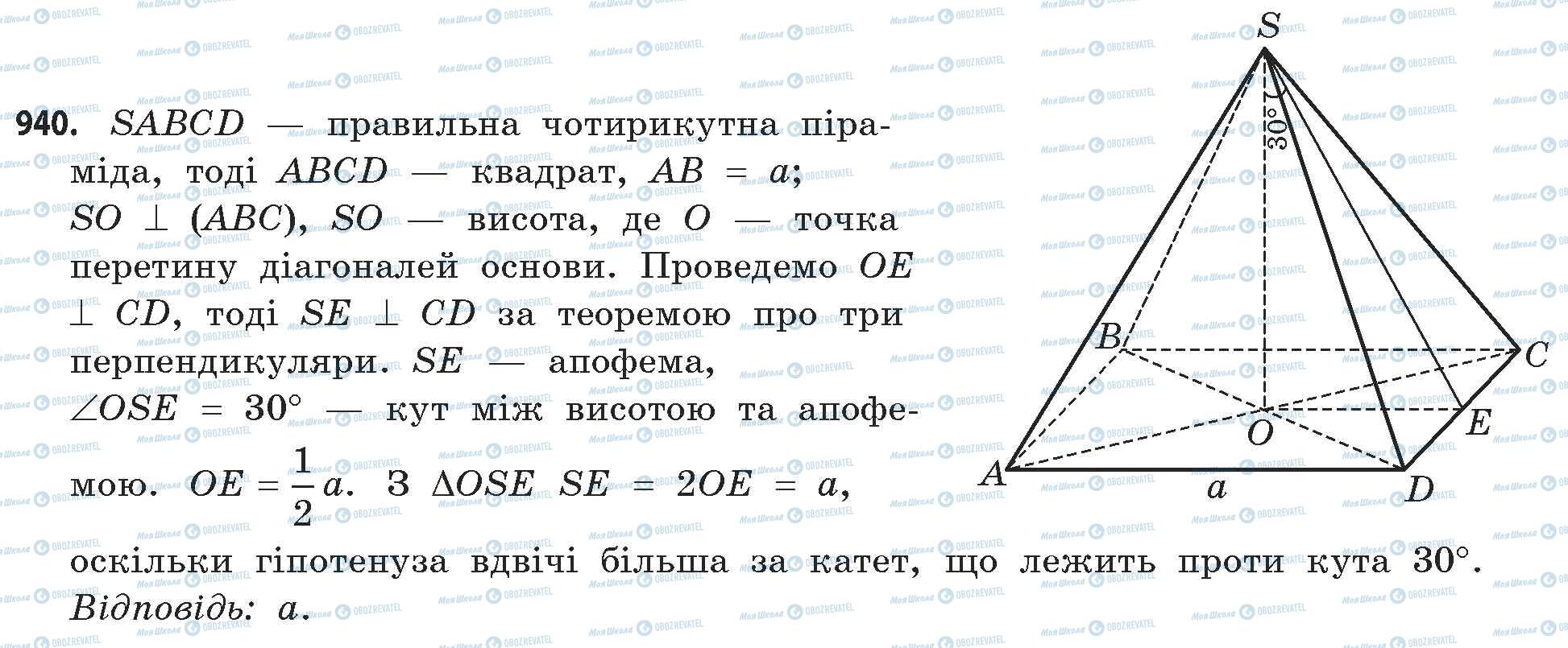 ГДЗ Математика 11 клас сторінка 940