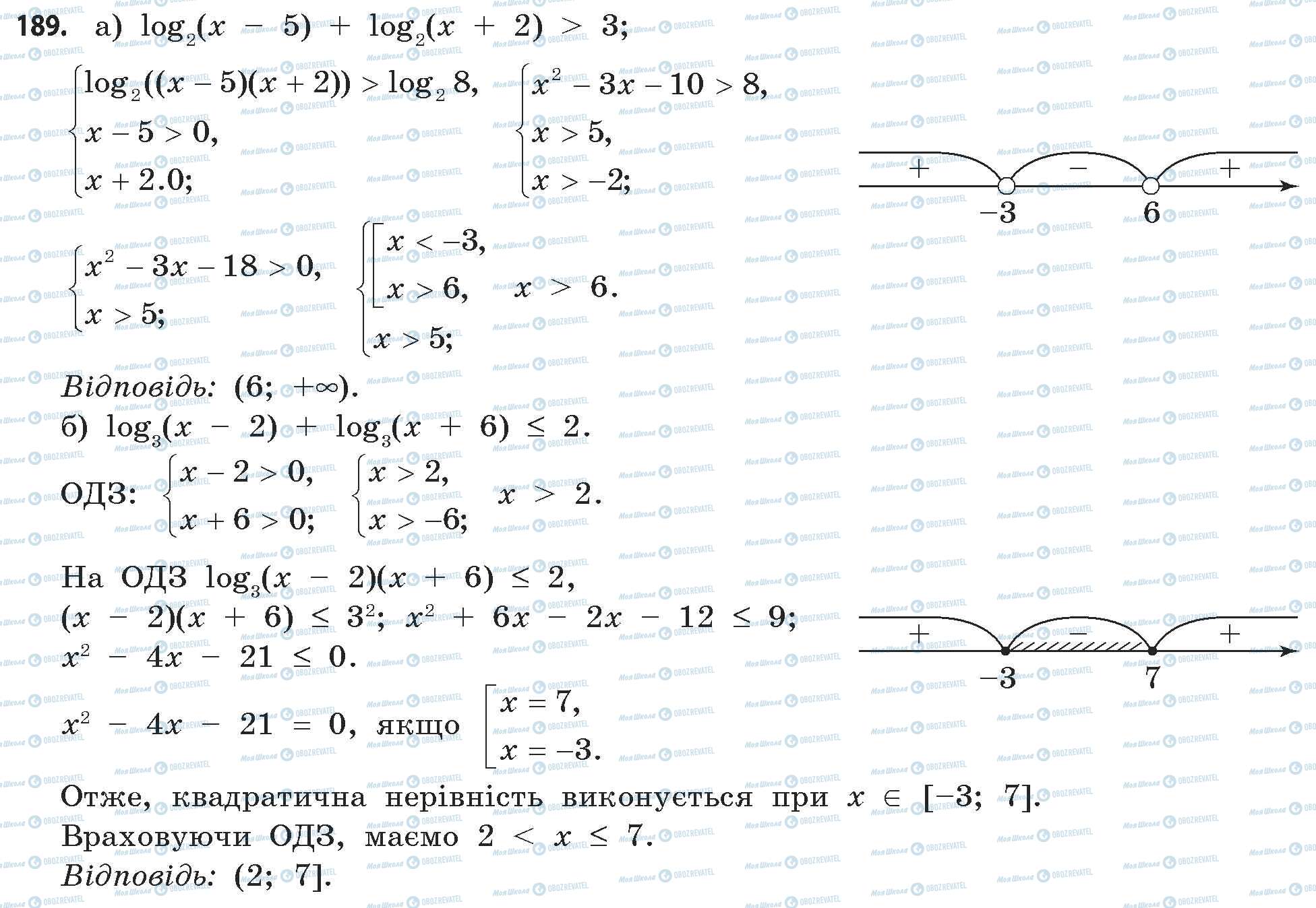 ГДЗ Математика 11 клас сторінка 189