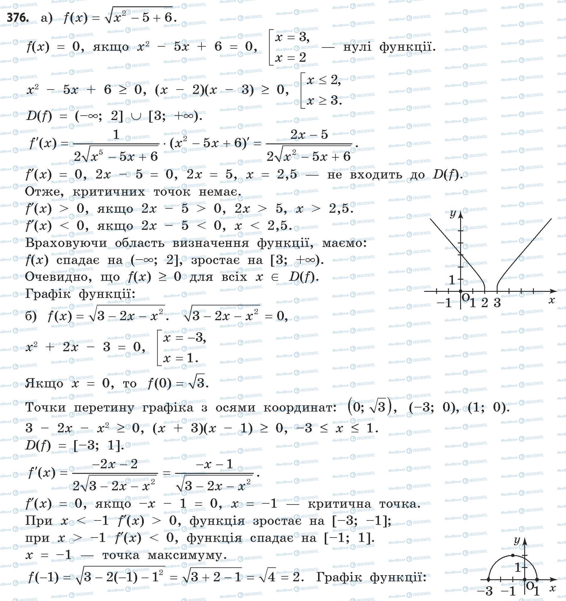 ГДЗ Математика 11 клас сторінка 376