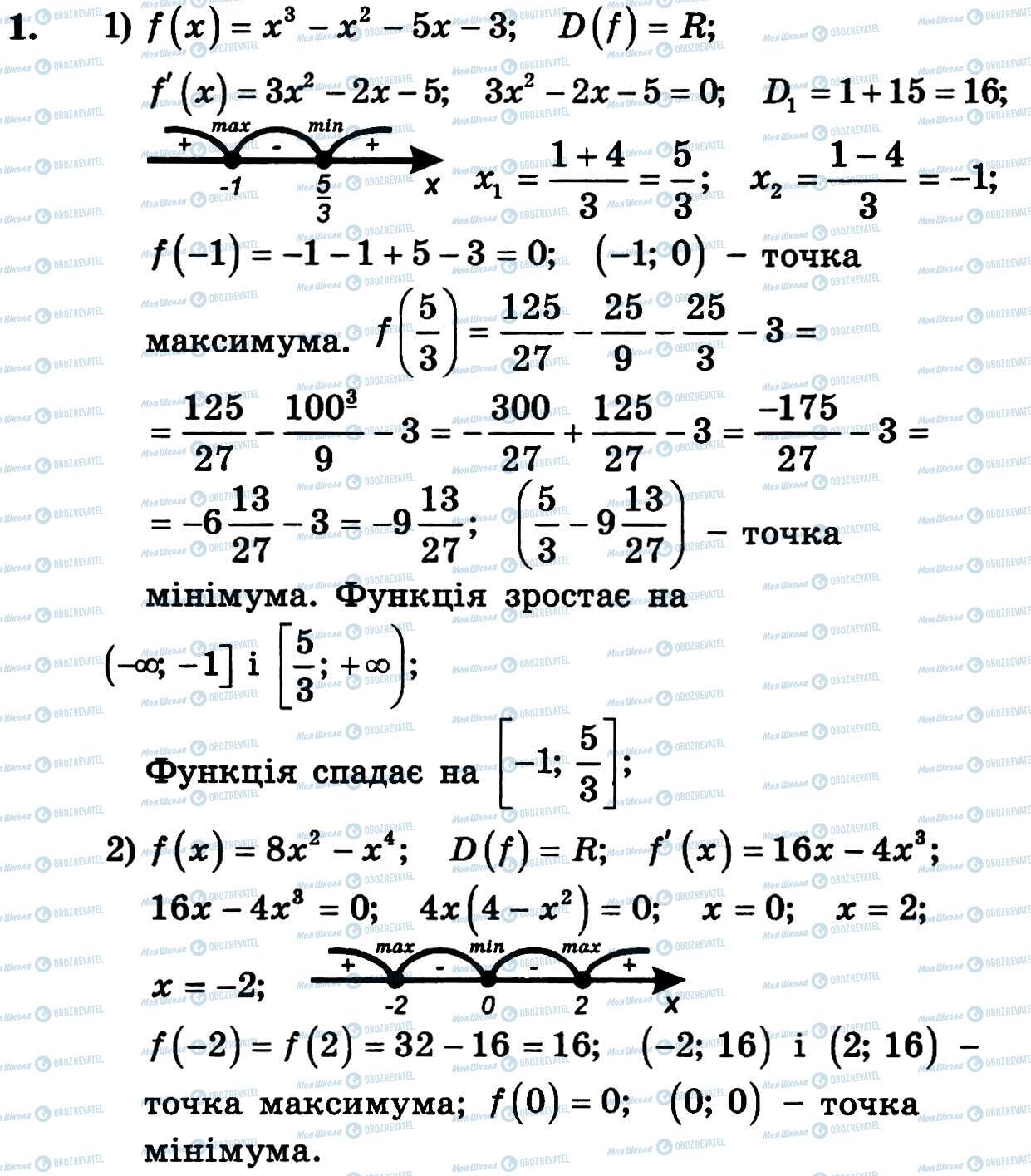 ГДЗ Алгебра 11 клас сторінка 1