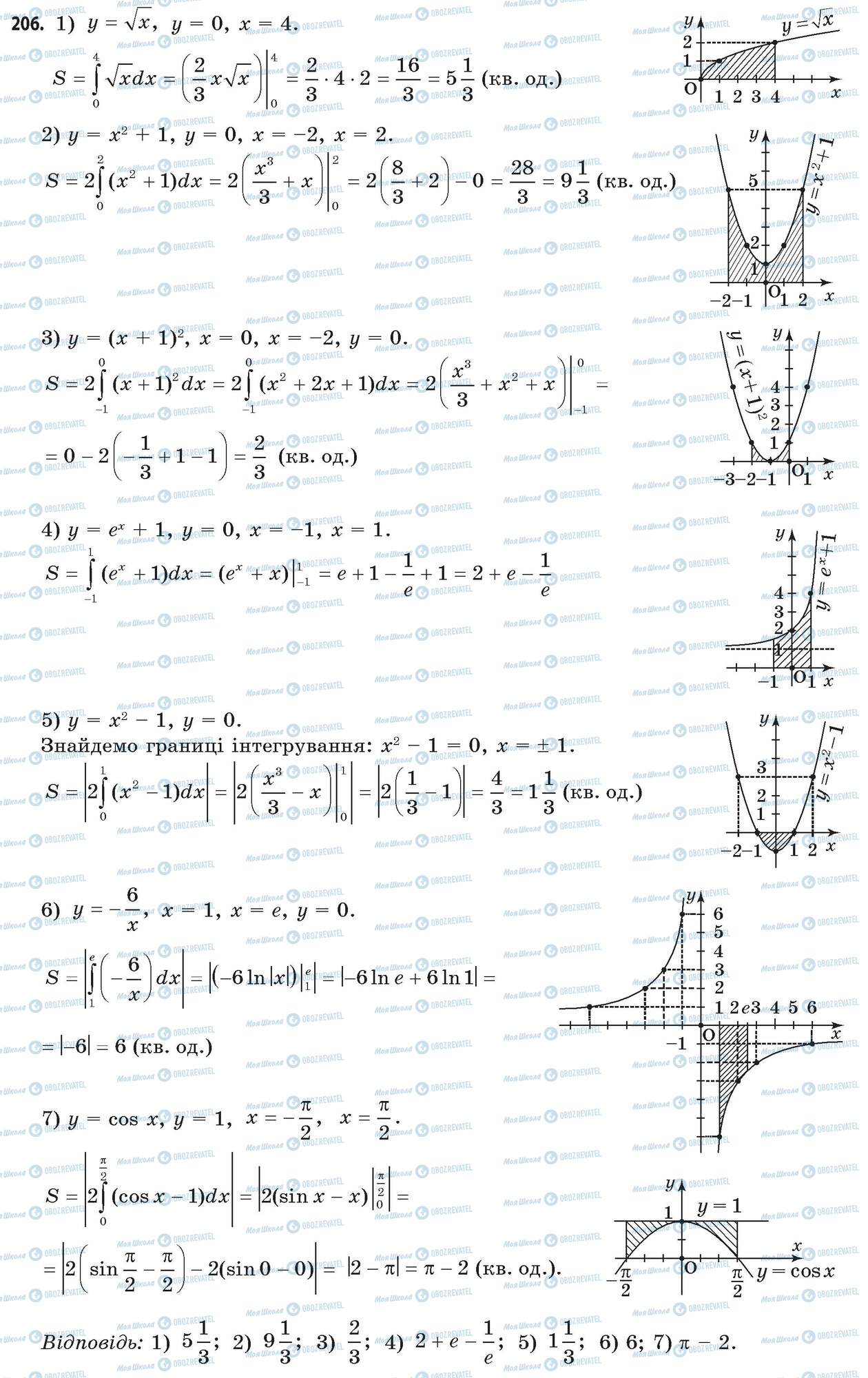 ГДЗ Математика 11 клас сторінка 206