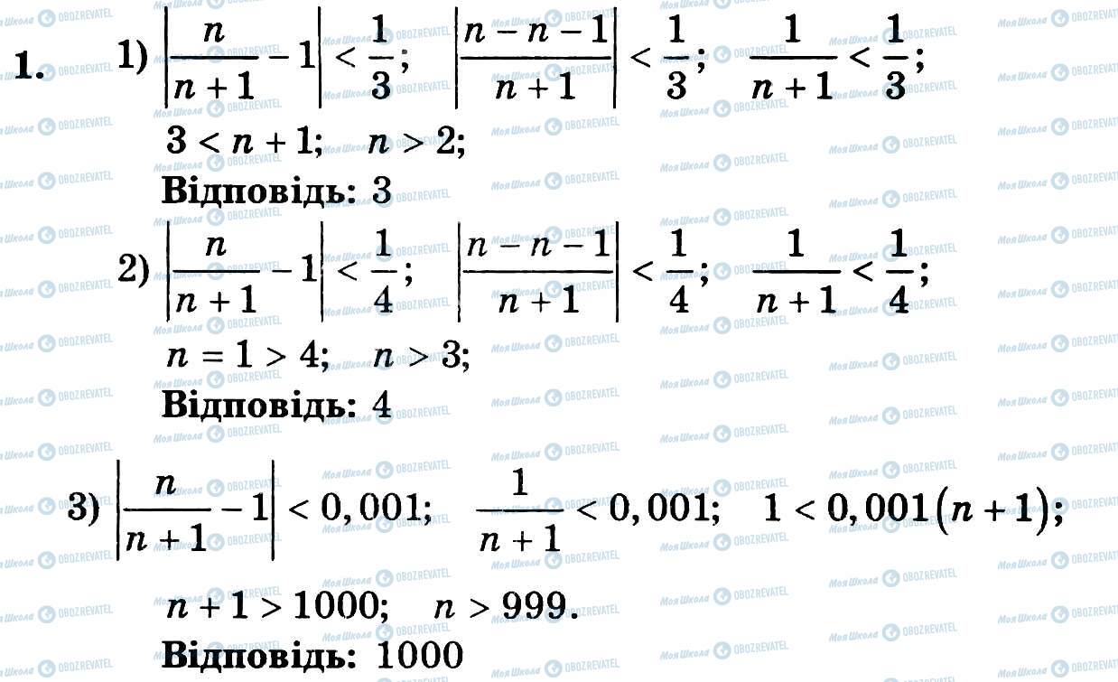 ГДЗ Алгебра 11 клас сторінка 1