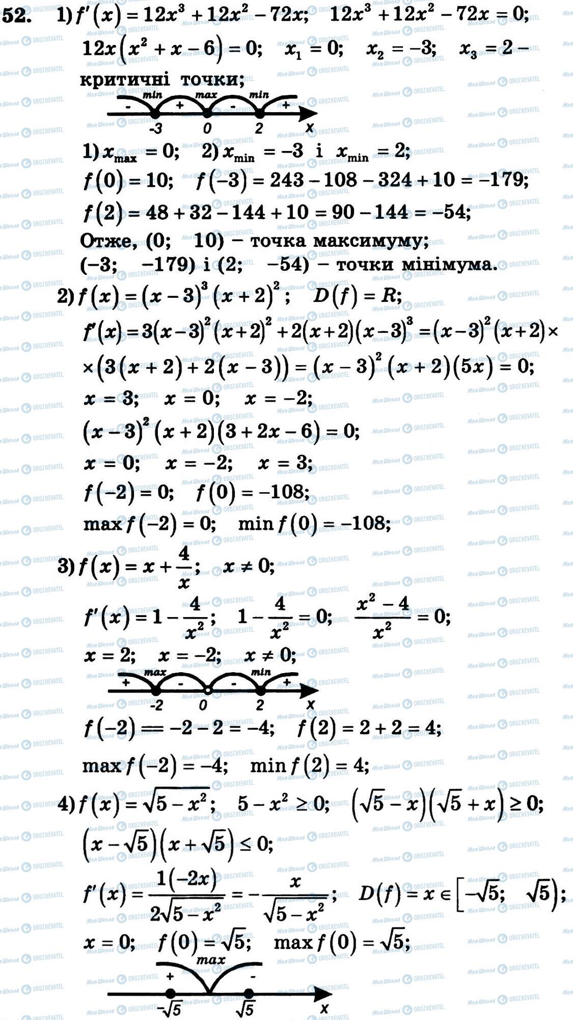 ГДЗ Алгебра 11 класс страница 52