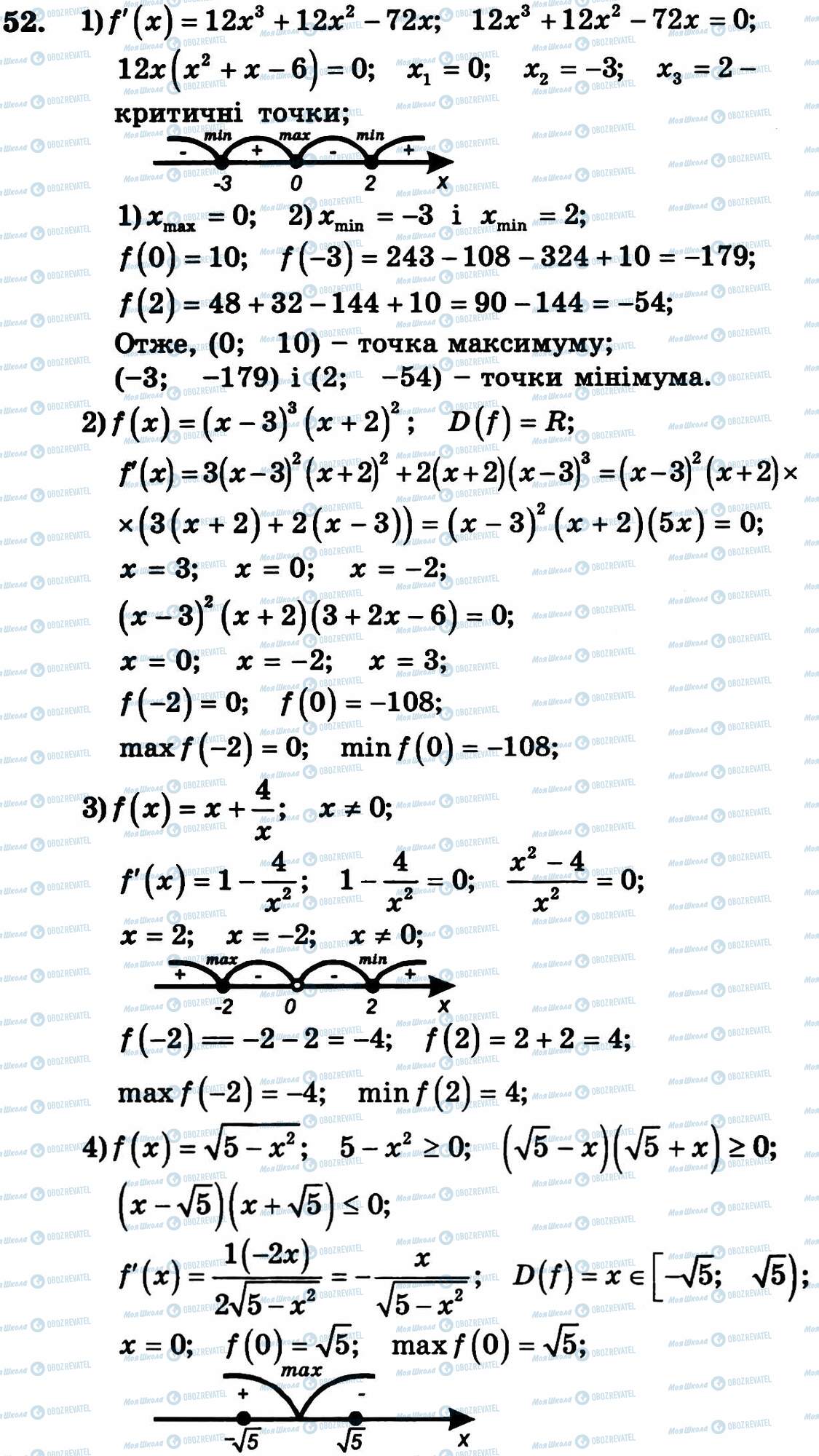 ГДЗ Алгебра 11 клас сторінка 52
