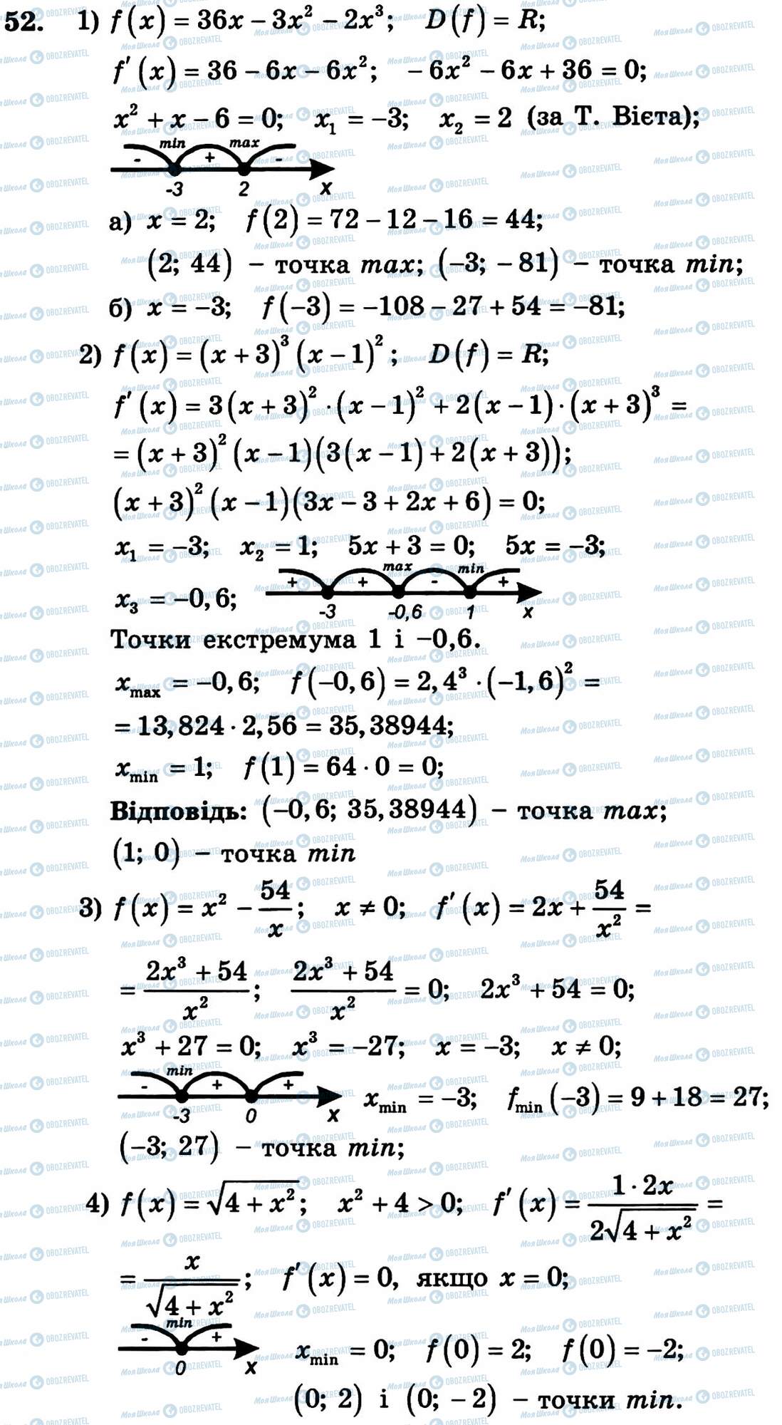 ГДЗ Алгебра 11 клас сторінка 52
