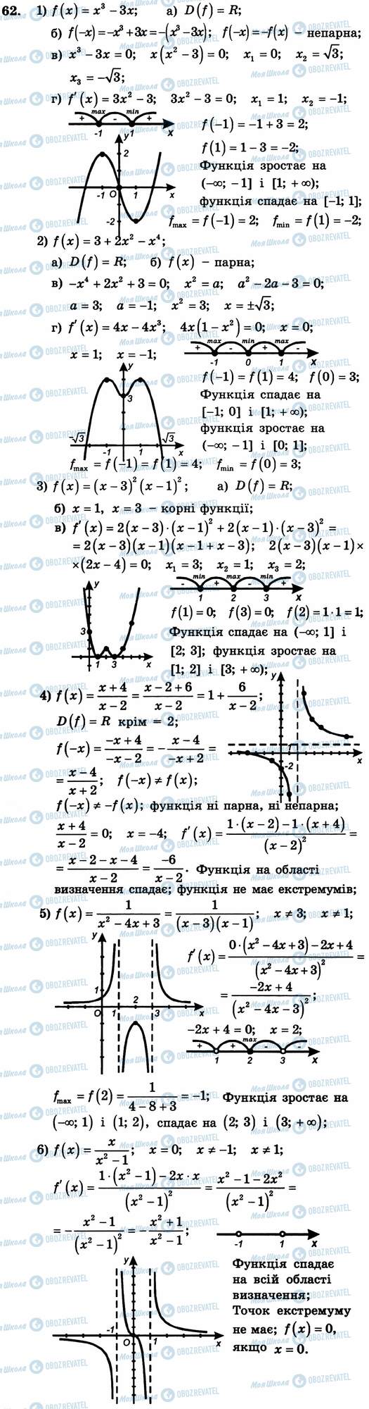 ГДЗ Алгебра 11 клас сторінка 62