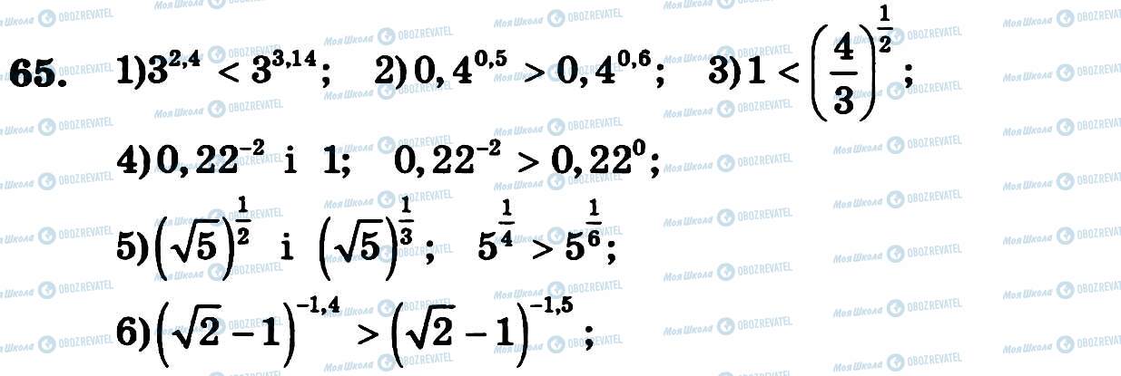 ГДЗ Алгебра 11 клас сторінка 65