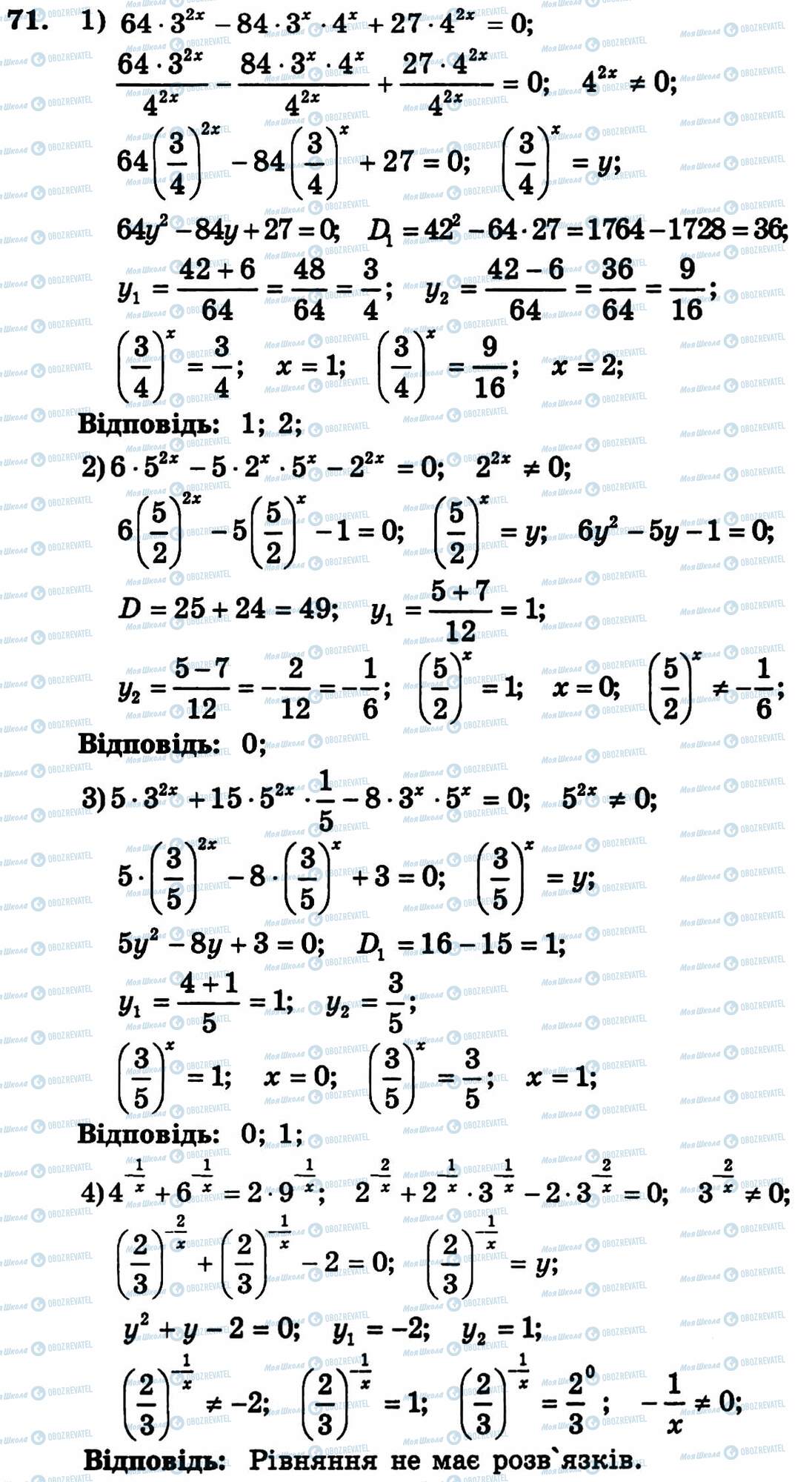ГДЗ Алгебра 11 клас сторінка 71