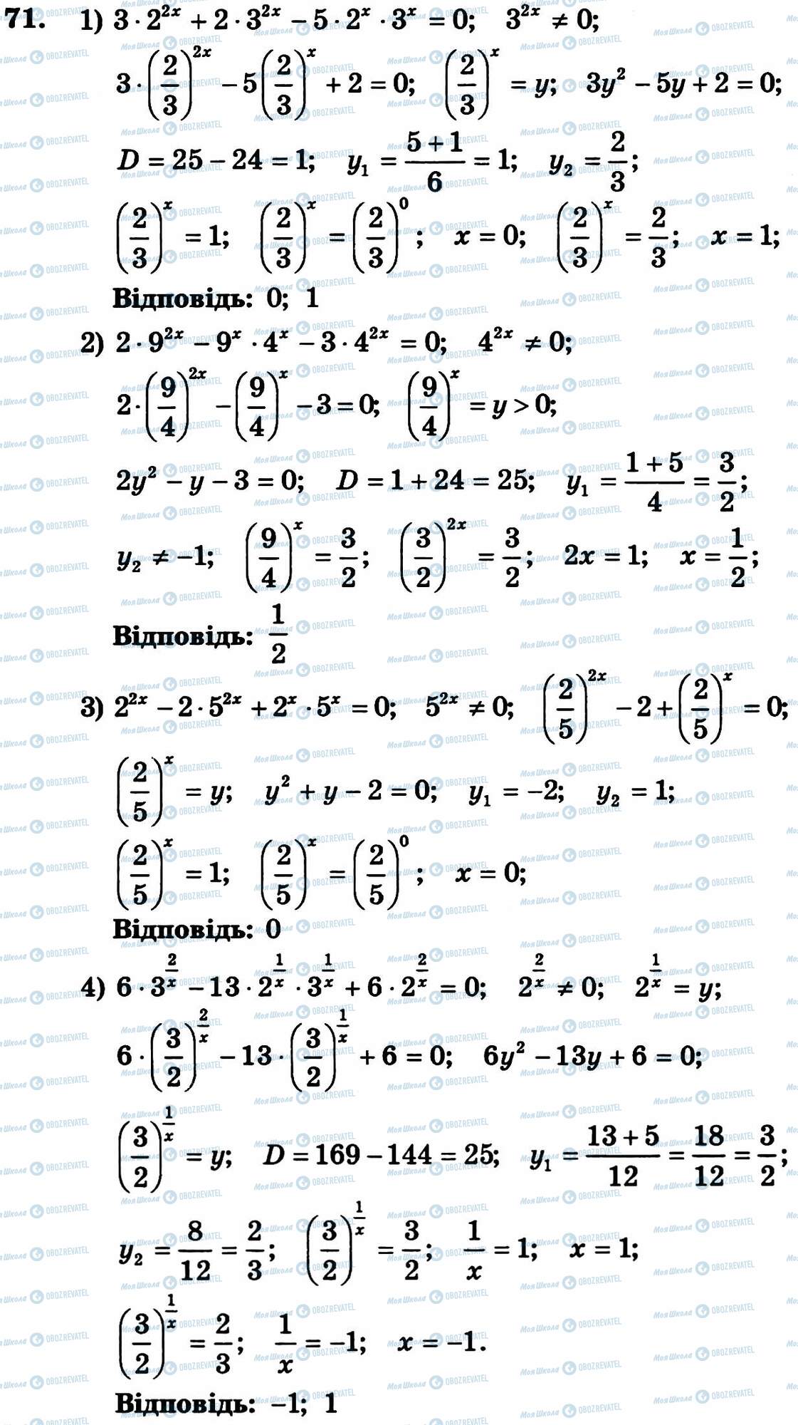 ГДЗ Алгебра 11 класс страница 71