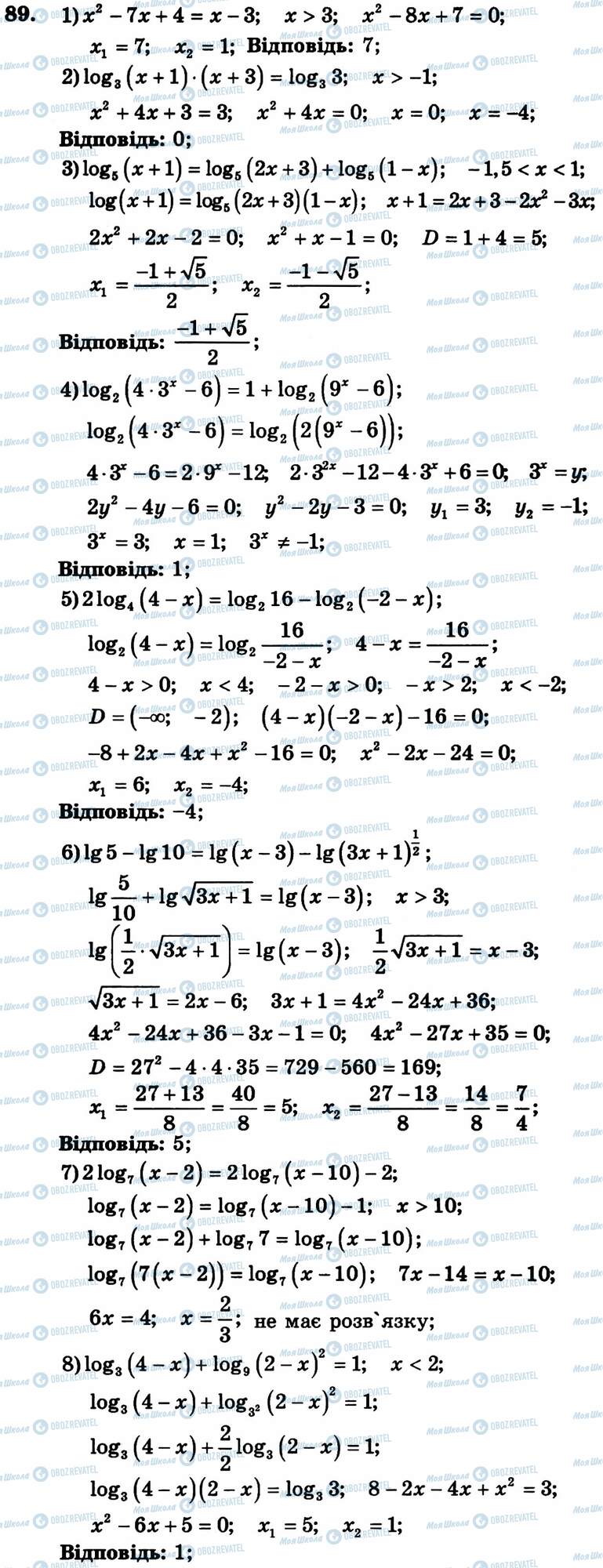 ГДЗ Алгебра 11 класс страница 89