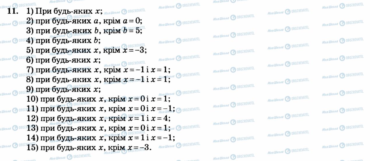 ГДЗ Алгебра 8 клас сторінка 11