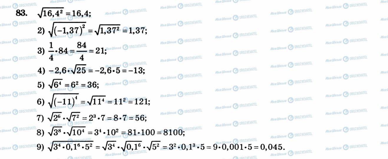 ГДЗ Алгебра 8 клас сторінка 83