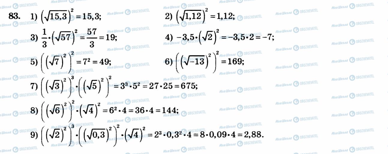 ГДЗ Алгебра 8 клас сторінка 83