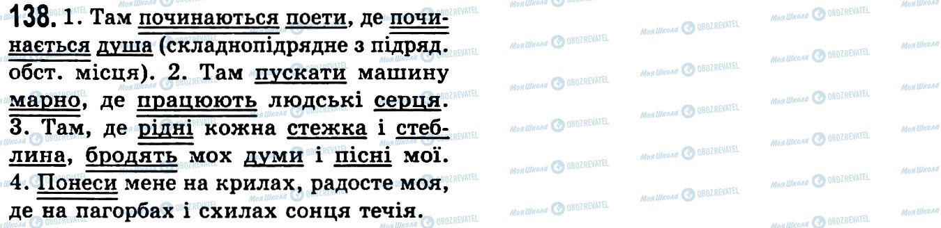 ГДЗ Українська мова 9 клас сторінка 138
