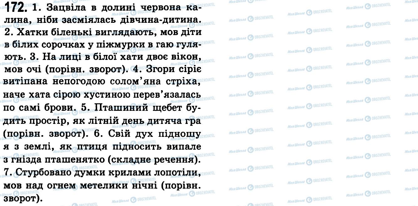 ГДЗ Українська мова 9 клас сторінка 172