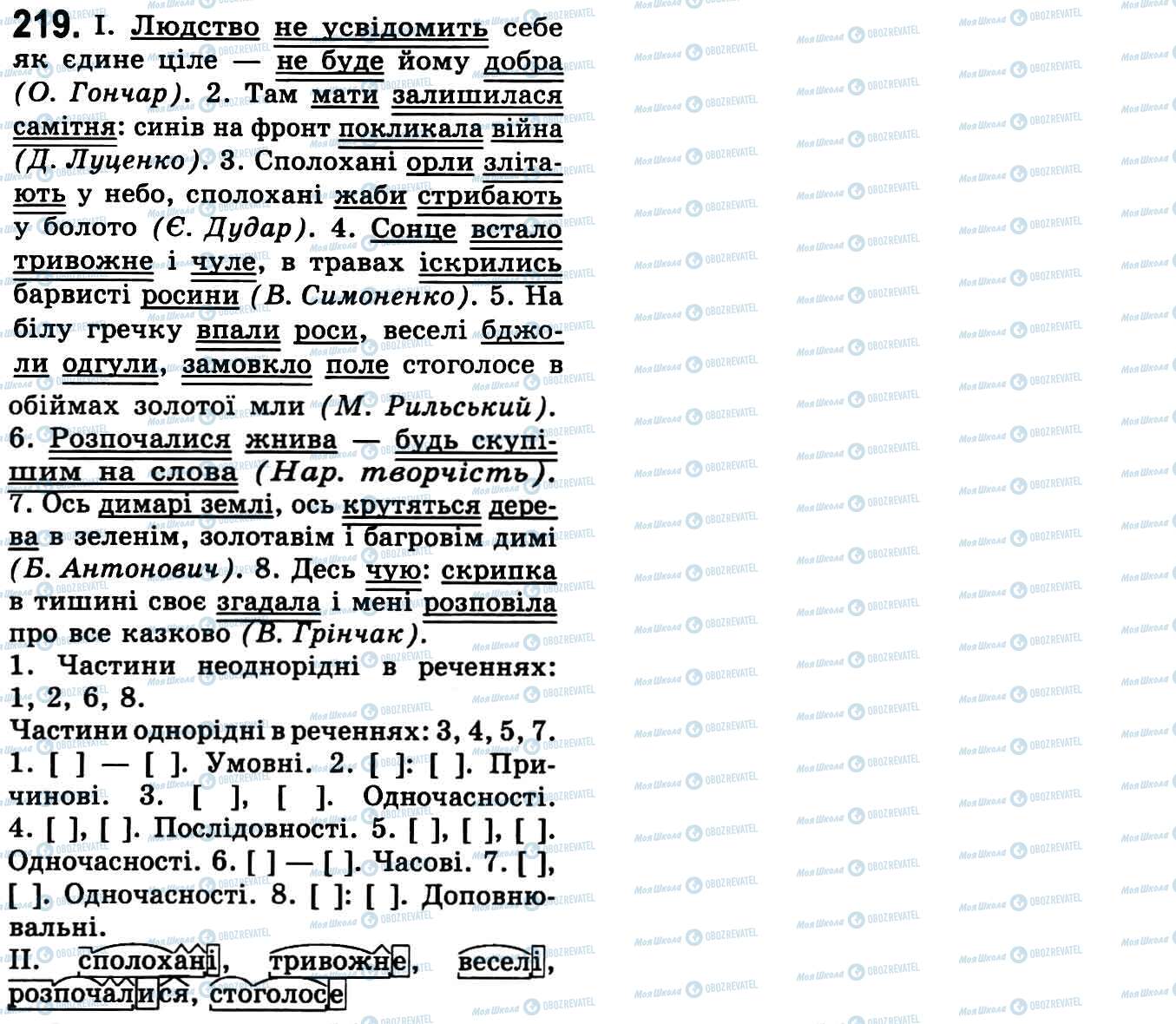 ГДЗ Укр мова 9 класс страница 219