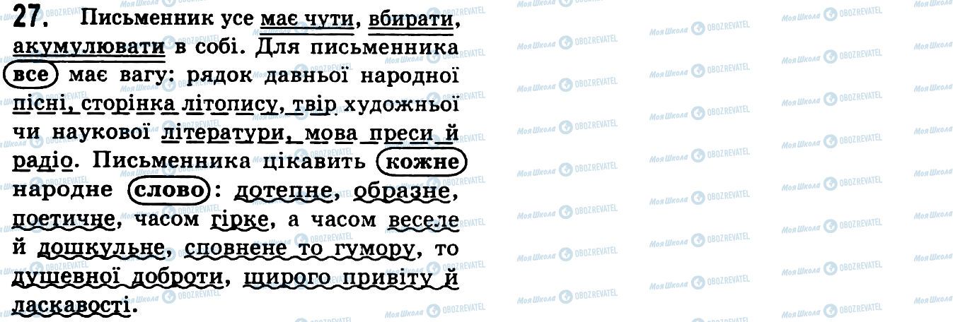 ГДЗ Українська мова 9 клас сторінка 27