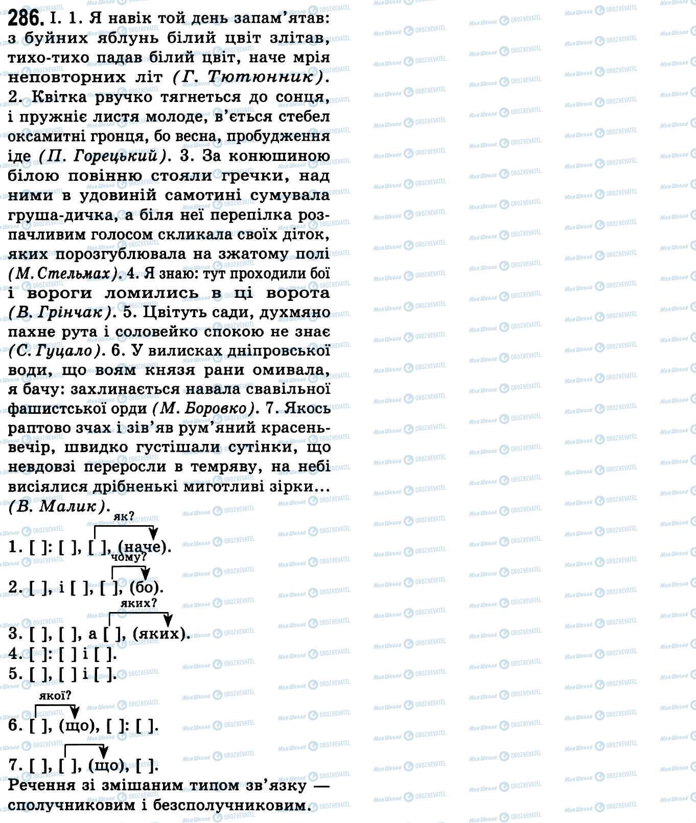 ГДЗ Українська мова 9 клас сторінка 286