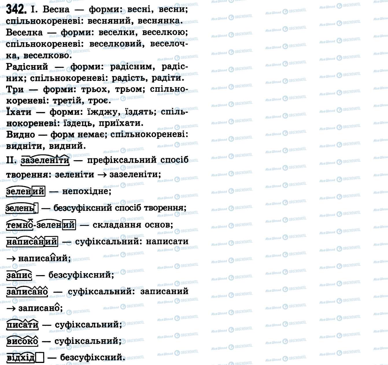 ГДЗ Укр мова 9 класс страница 342