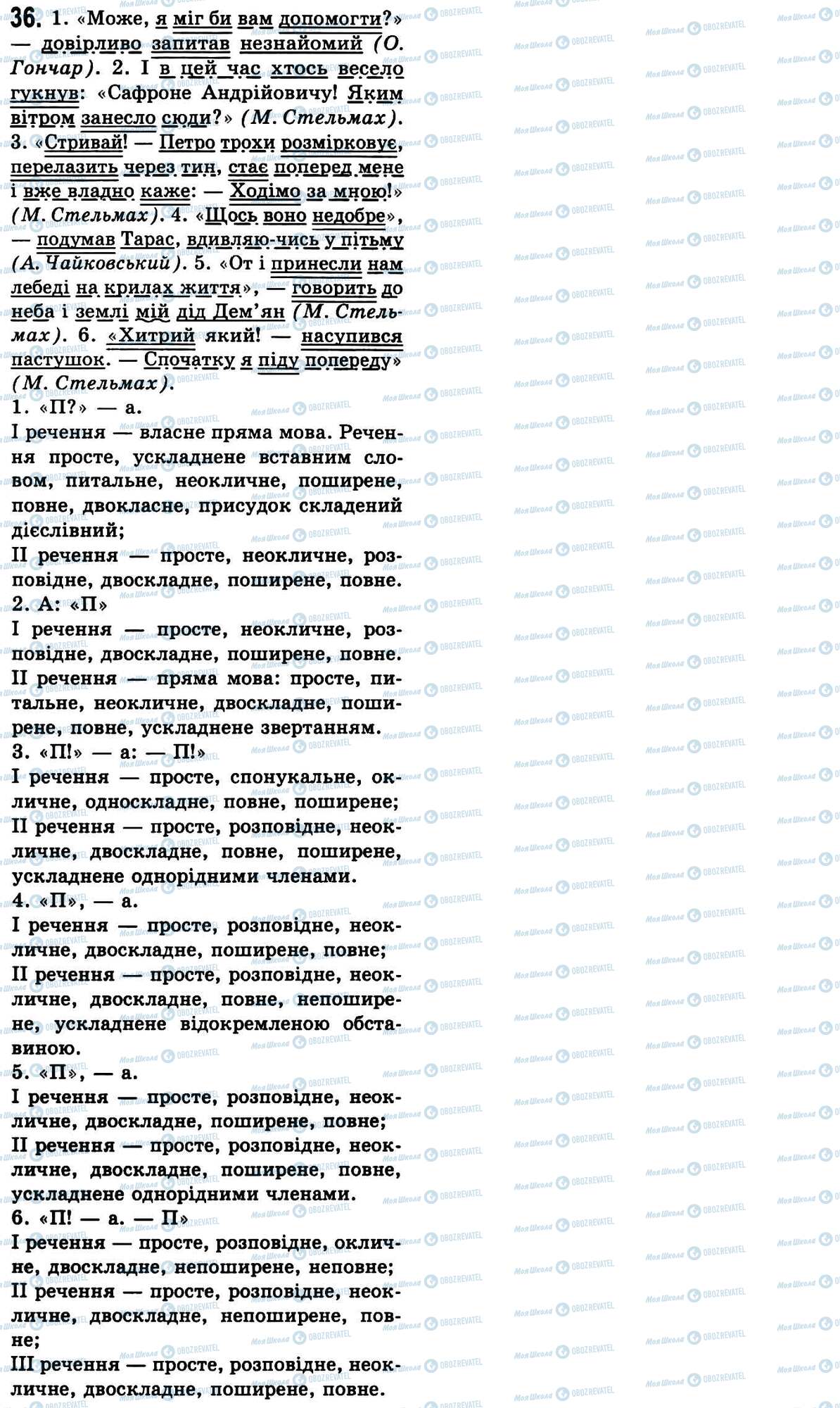 ГДЗ Укр мова 9 класс страница 36