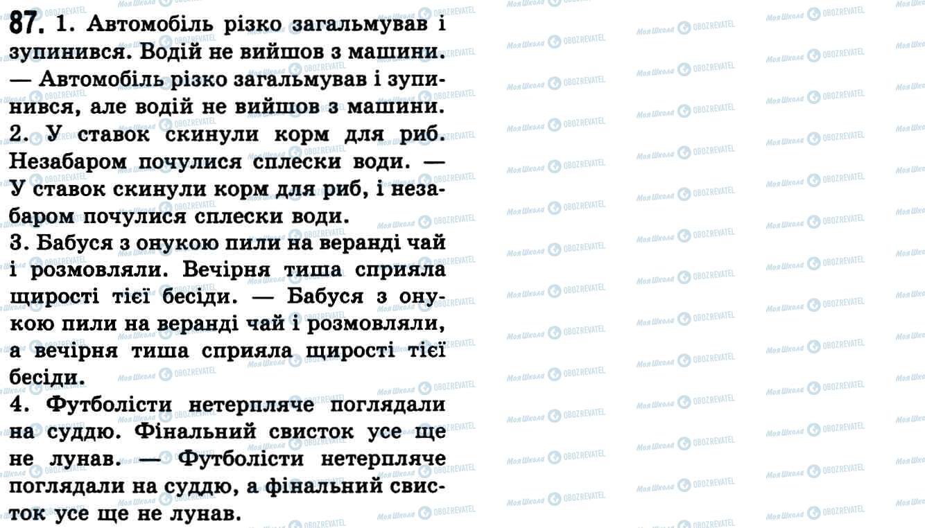 ГДЗ Українська мова 9 клас сторінка 87