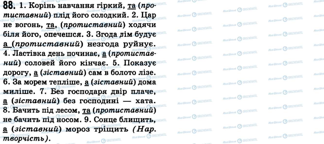 ГДЗ Українська мова 9 клас сторінка 88