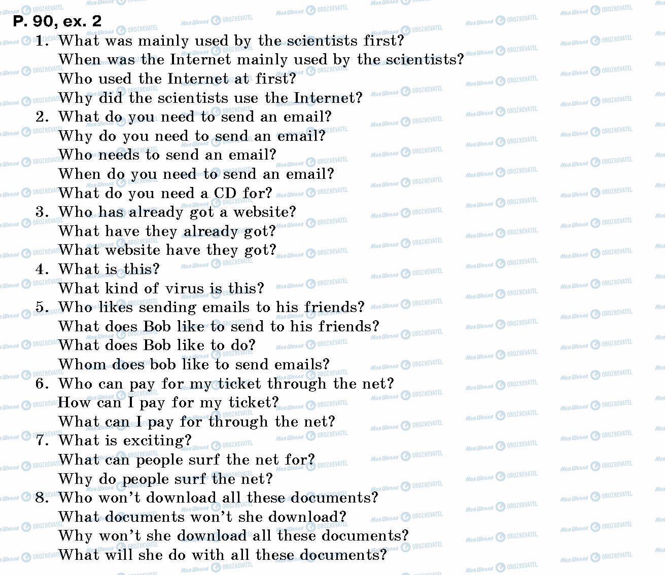 ГДЗ Английский язык 10 класс страница p.90, ex.2