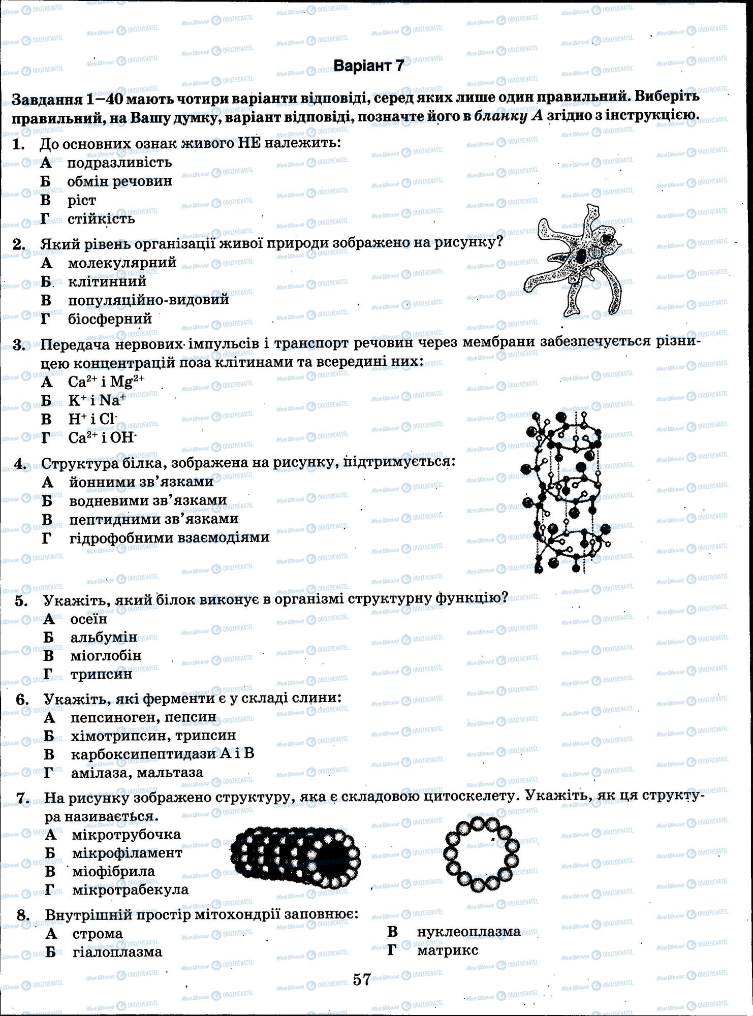 ЗНО Хімія 11 клас сторінка 57