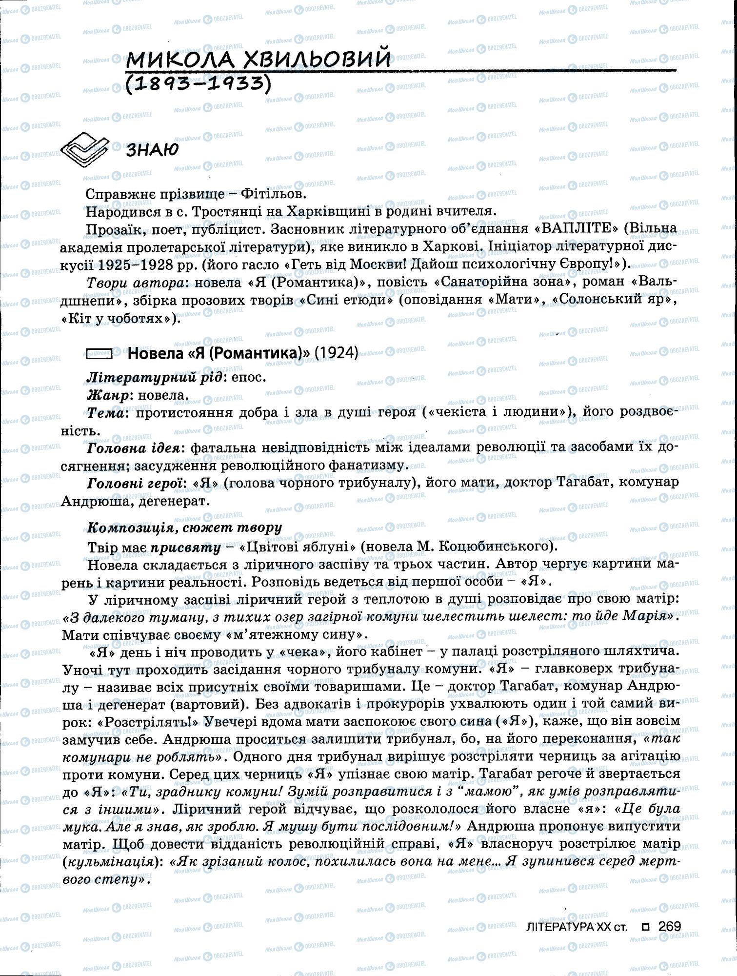 ЗНО Українська мова 11 клас сторінка 269
