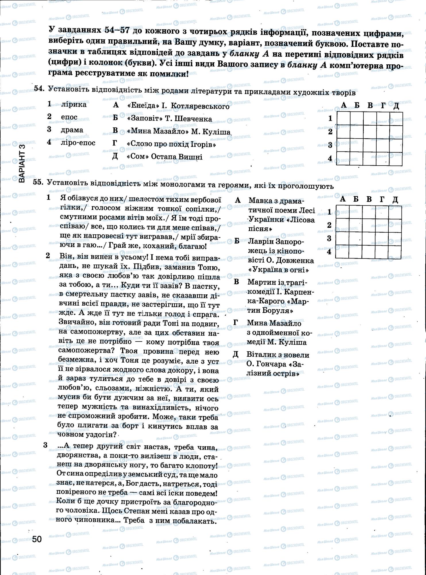 ЗНО Укр мова 11 класс страница 50