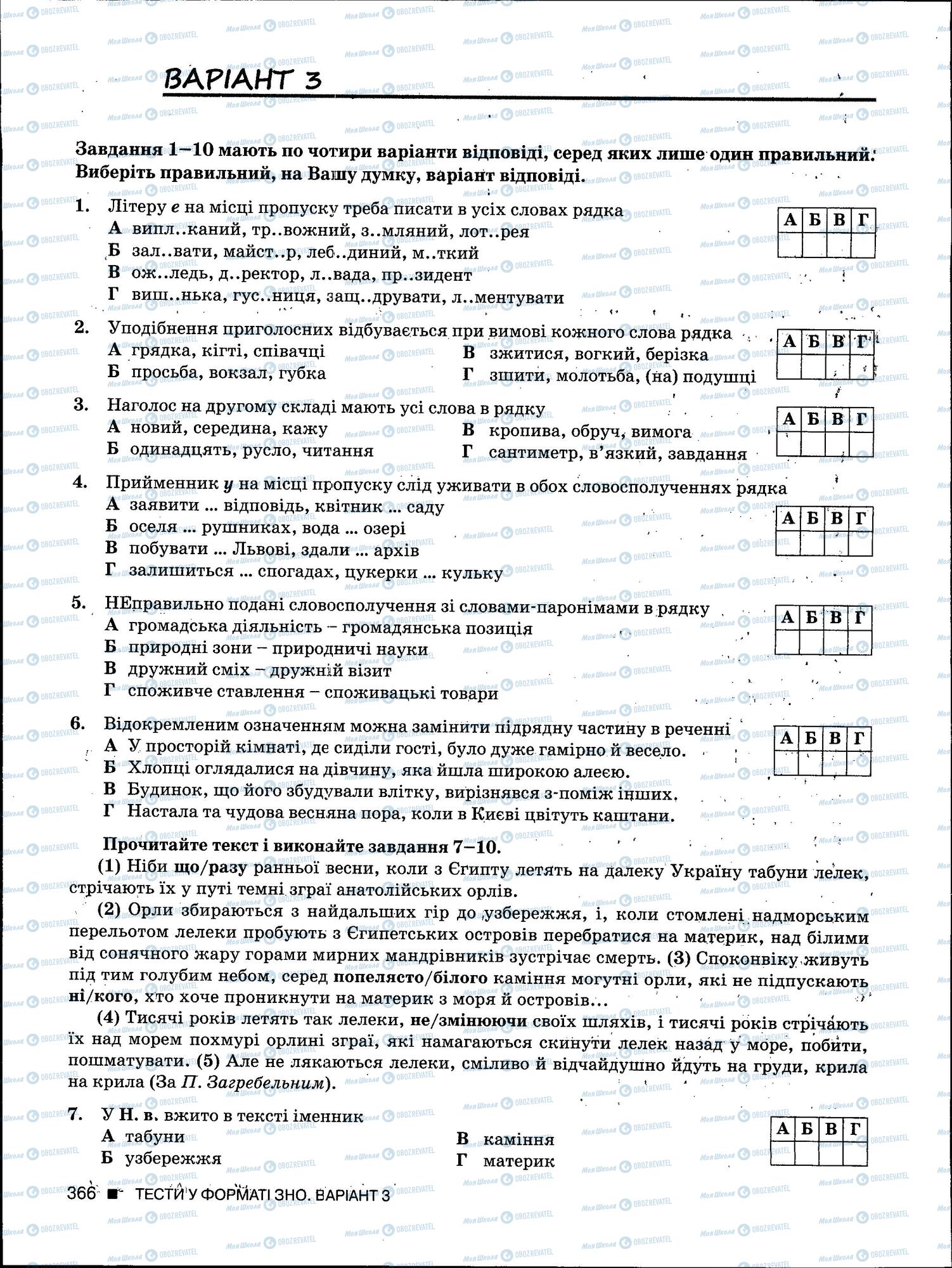 ЗНО Укр мова 11 класс страница 366