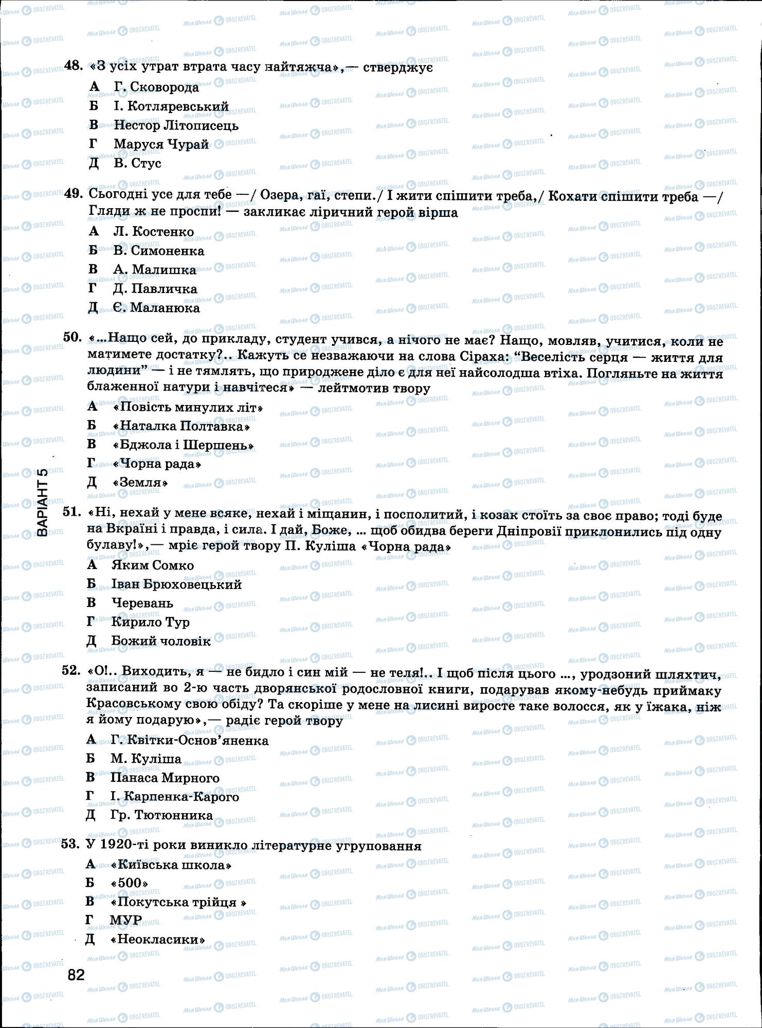 ЗНО Українська мова 11 клас сторінка 82