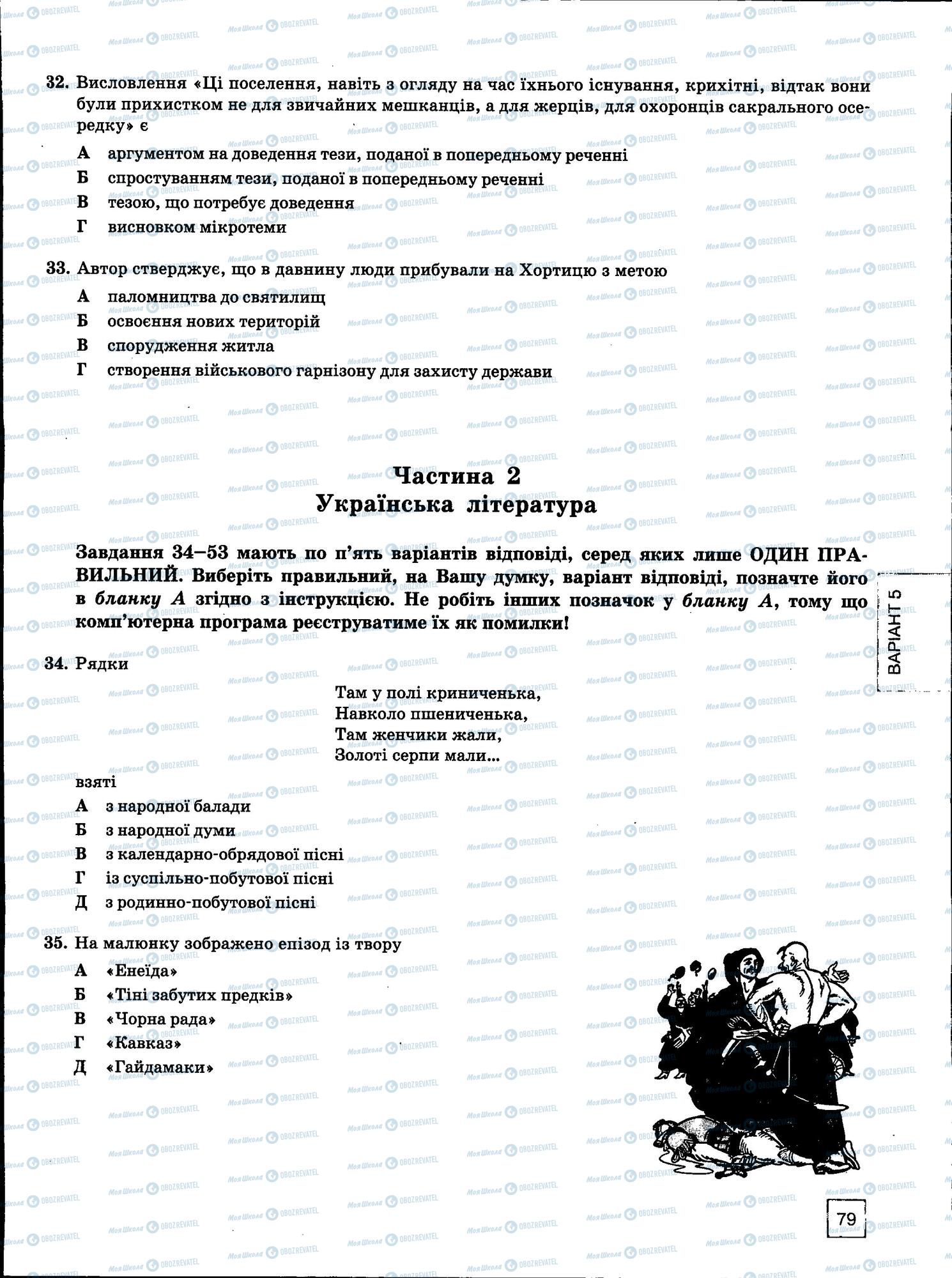 ЗНО Українська мова 11 клас сторінка 79