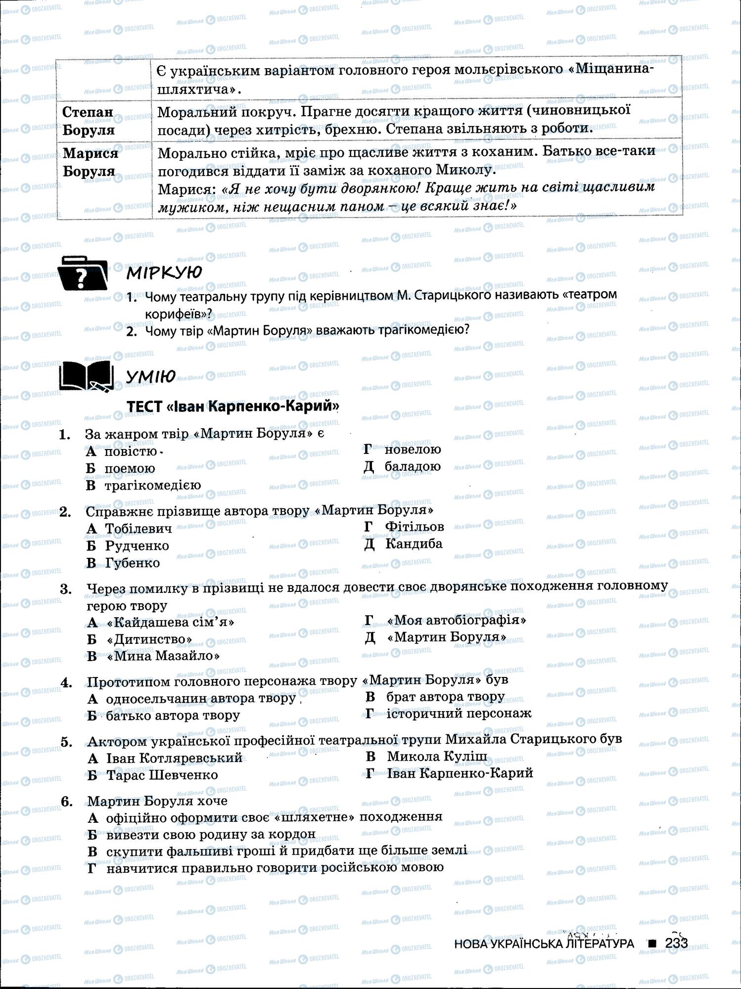ЗНО Укр мова 11 класс страница 233