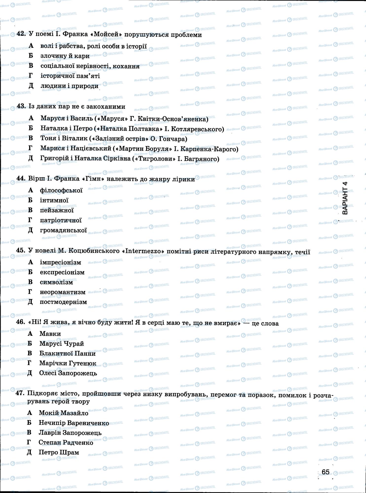 ЗНО Українська мова 11 клас сторінка 65