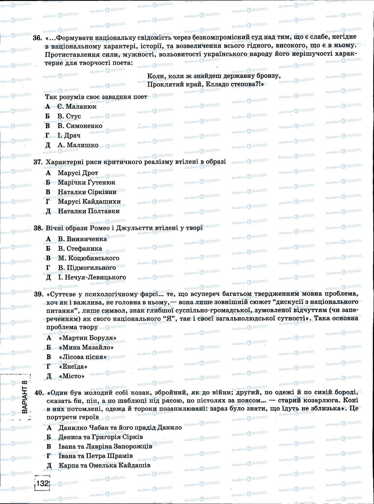 ЗНО Укр мова 11 класс страница 132
