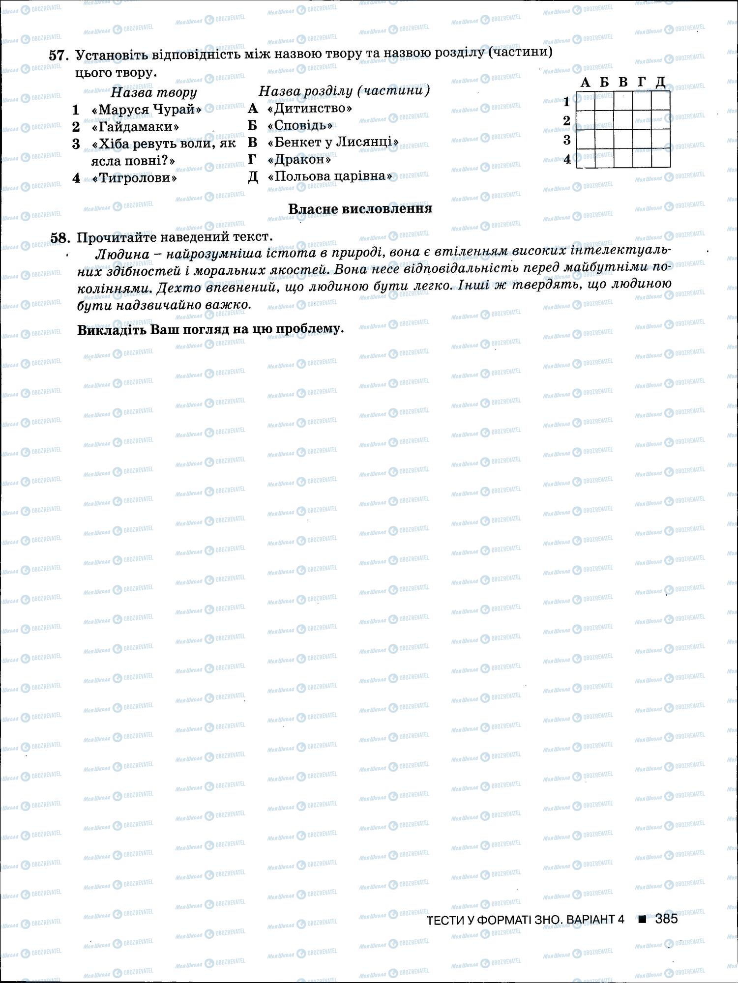ЗНО Укр мова 11 класс страница 385