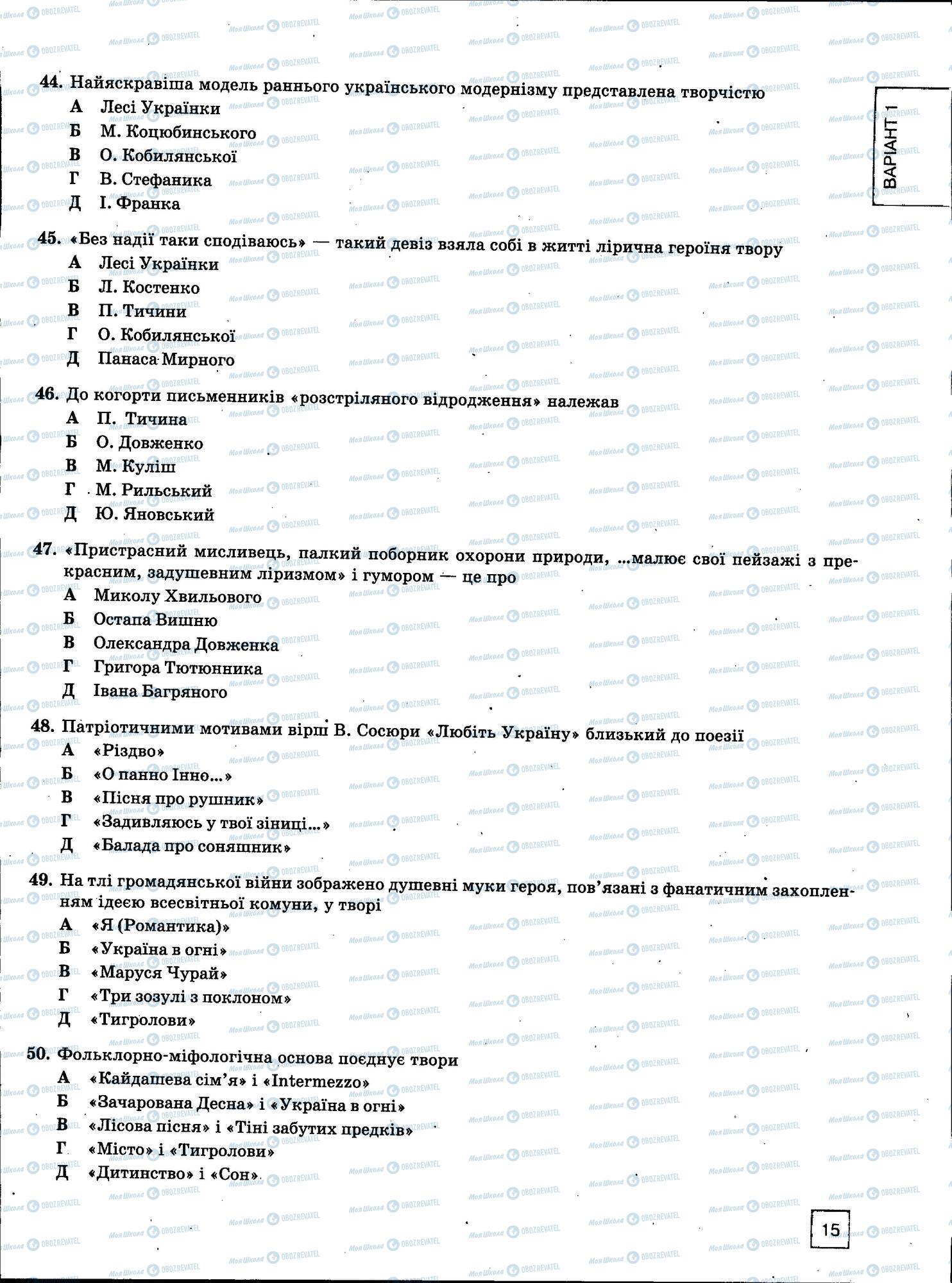 ЗНО Українська мова 11 клас сторінка 15