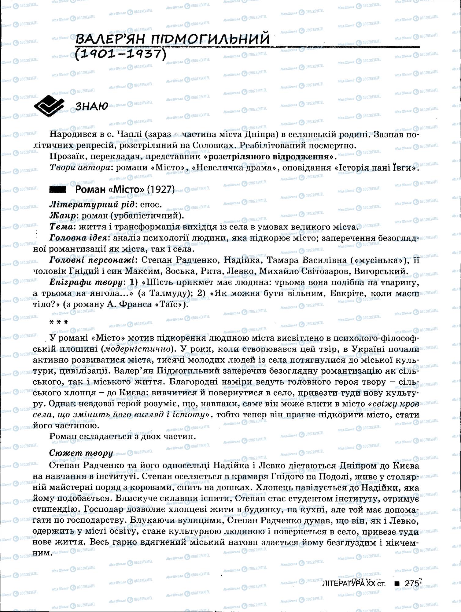 ЗНО Укр мова 11 класс страница 275