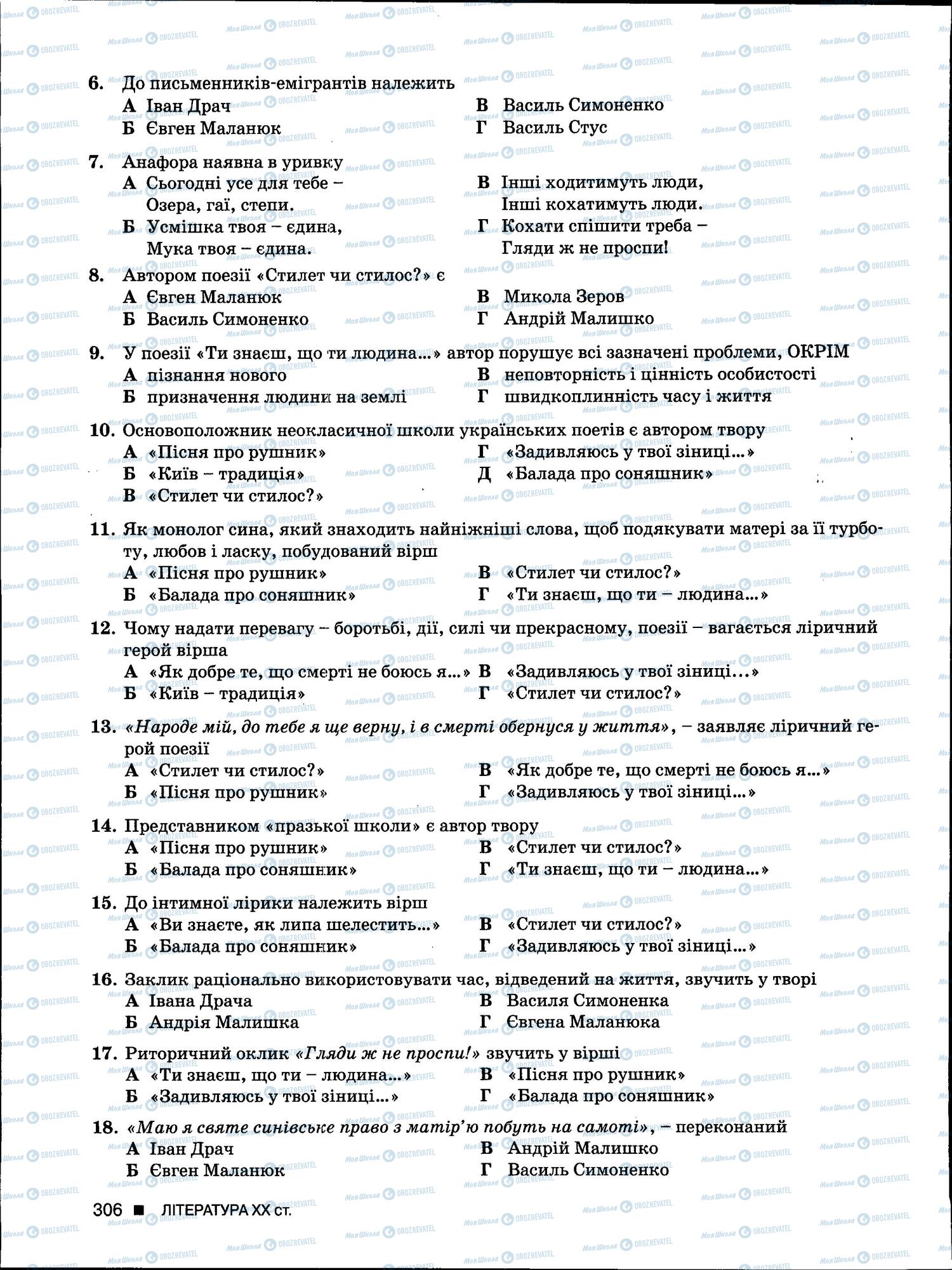 ЗНО Укр мова 11 класс страница 306