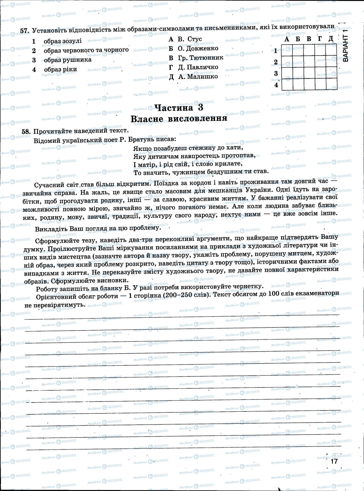 ЗНО Укр мова 11 класс страница 17
