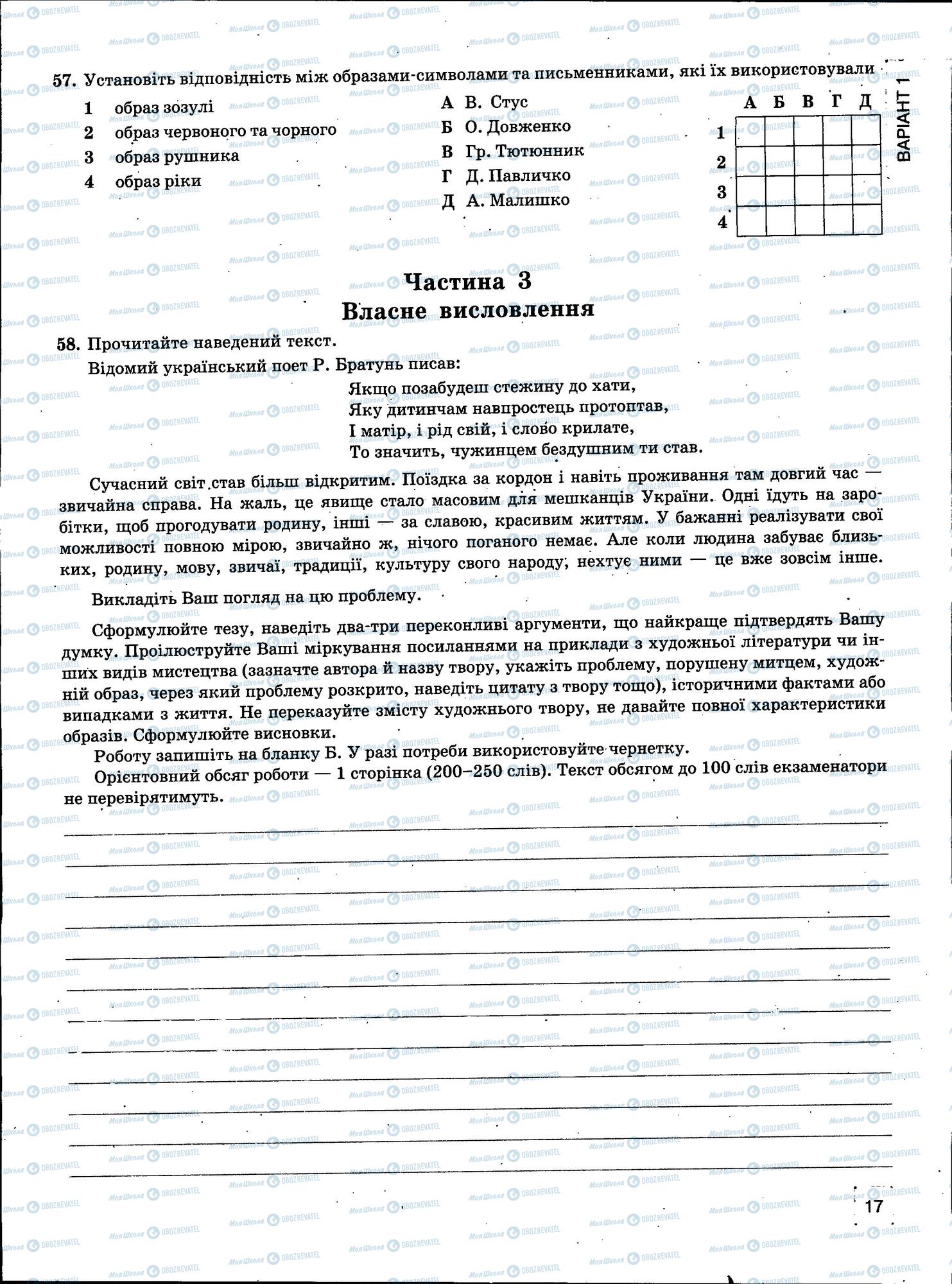 ЗНО Українська мова 11 клас сторінка 17