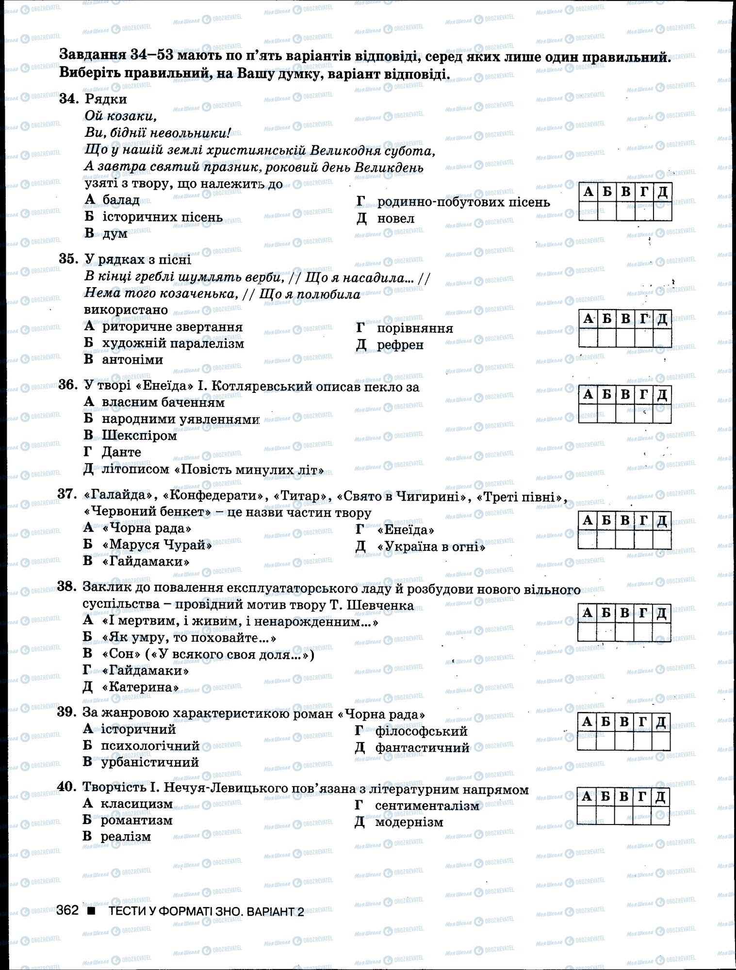ЗНО Укр мова 11 класс страница 362