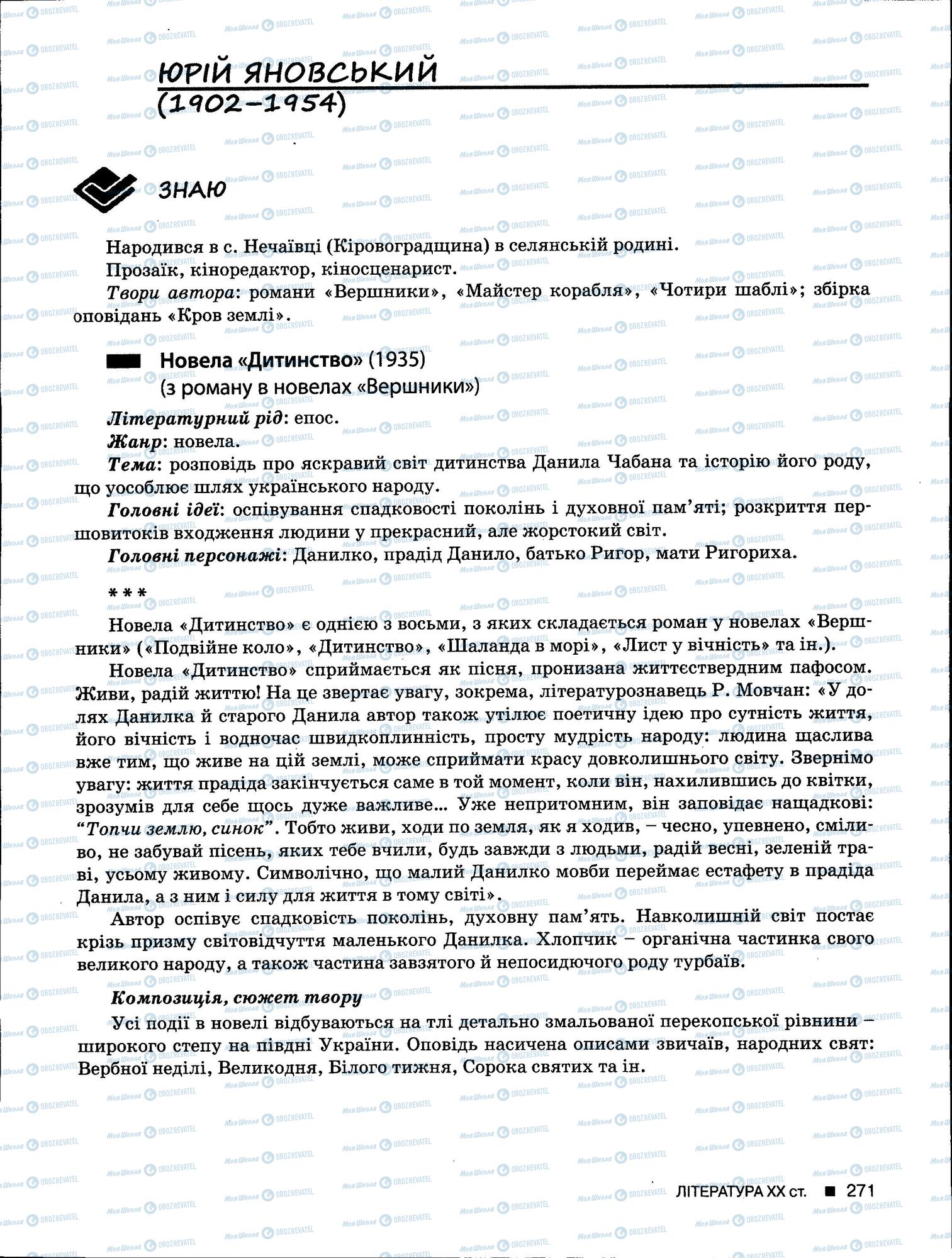 ЗНО Укр мова 11 класс страница 271
