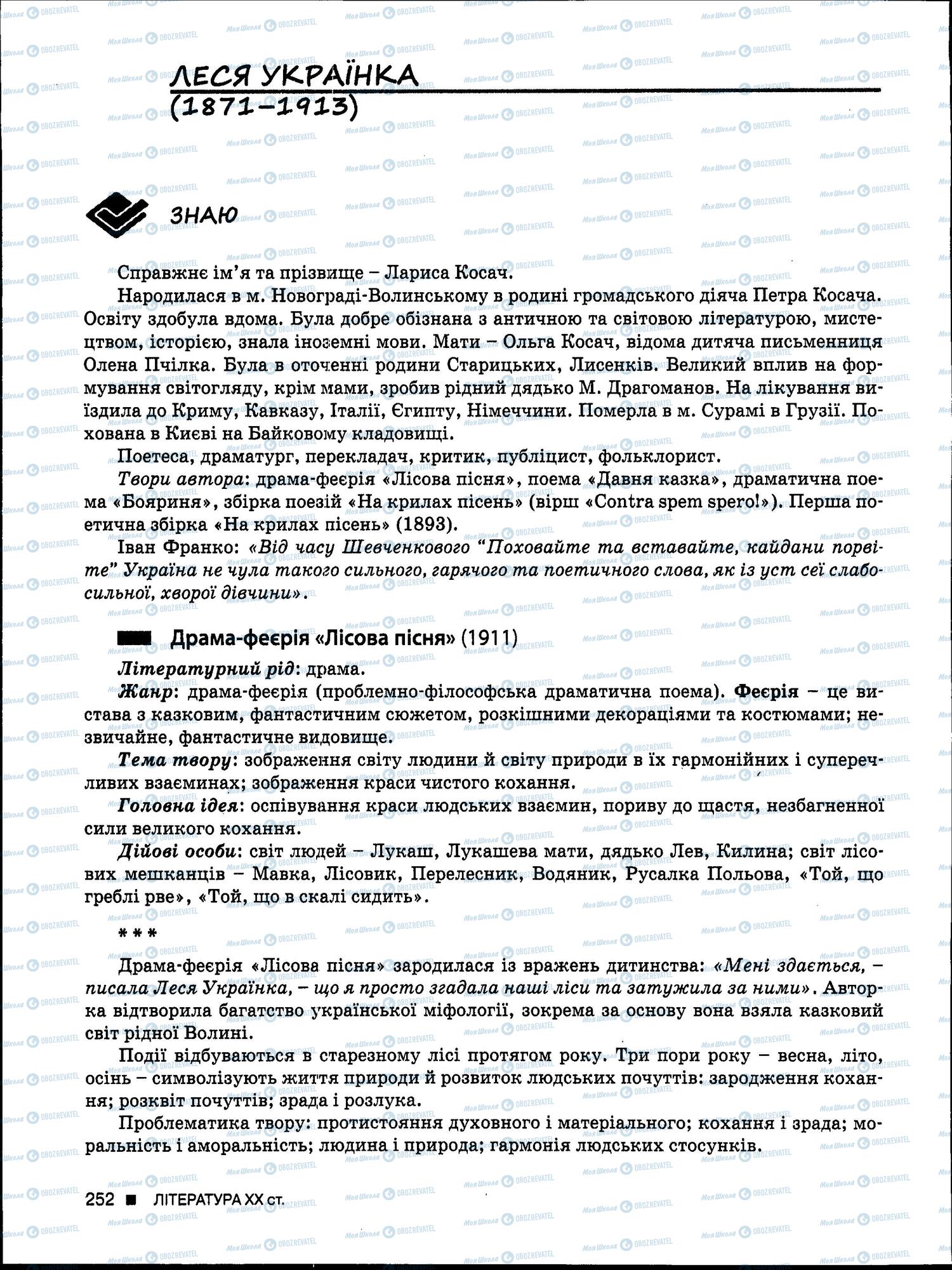 ЗНО Українська мова 11 клас сторінка 252