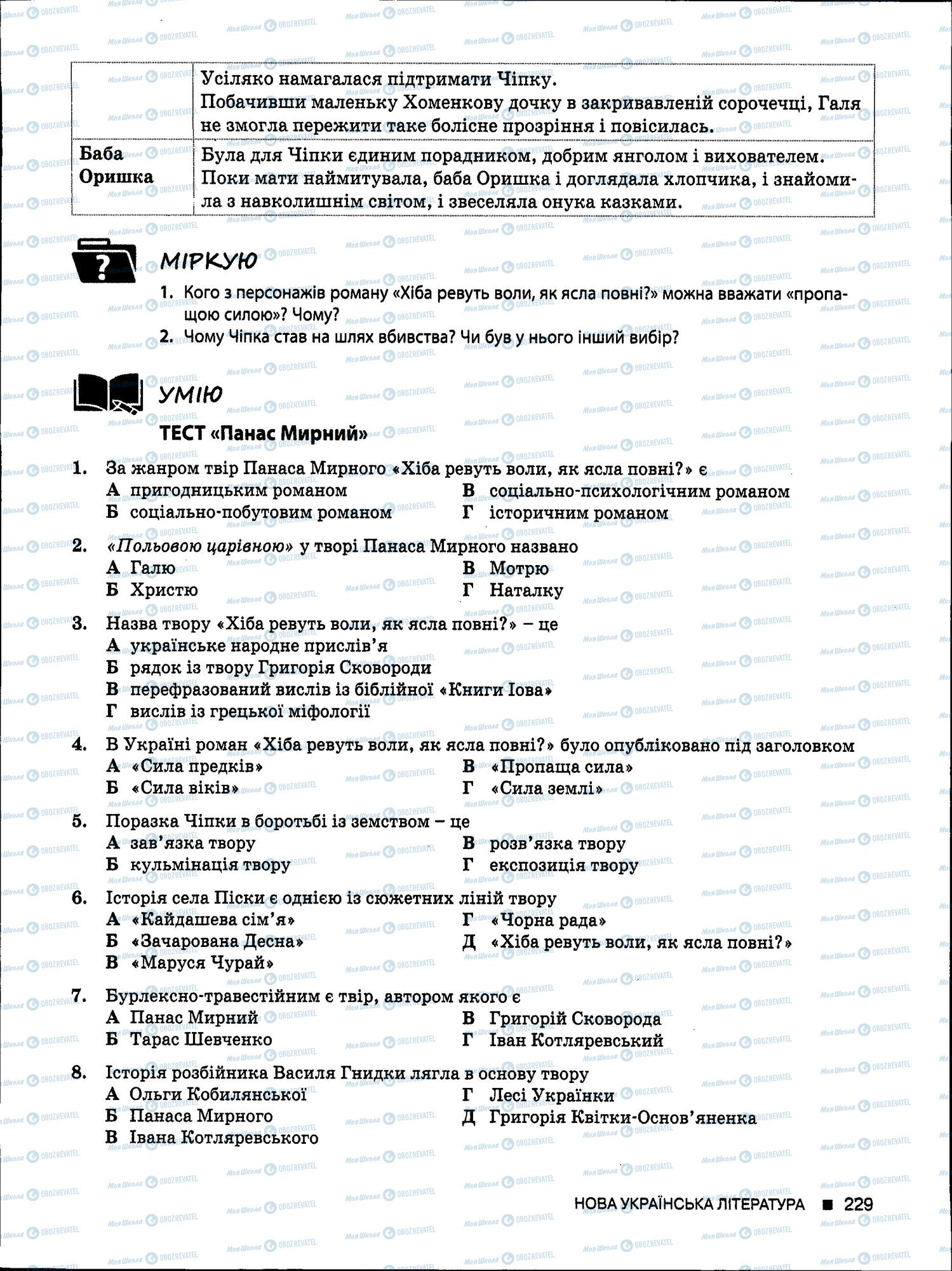 ЗНО Українська мова 11 клас сторінка 229