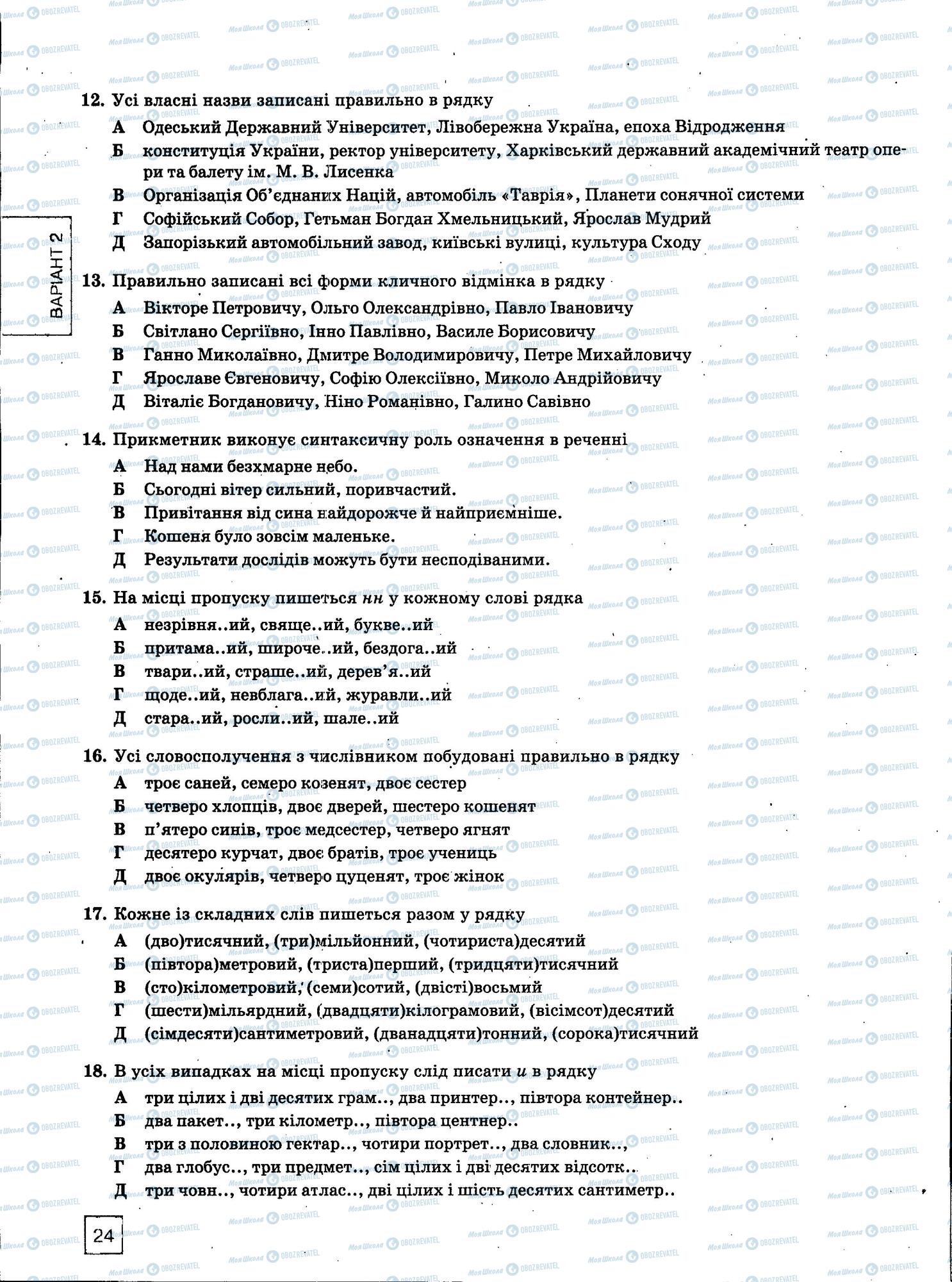 ЗНО Українська мова 11 клас сторінка 24