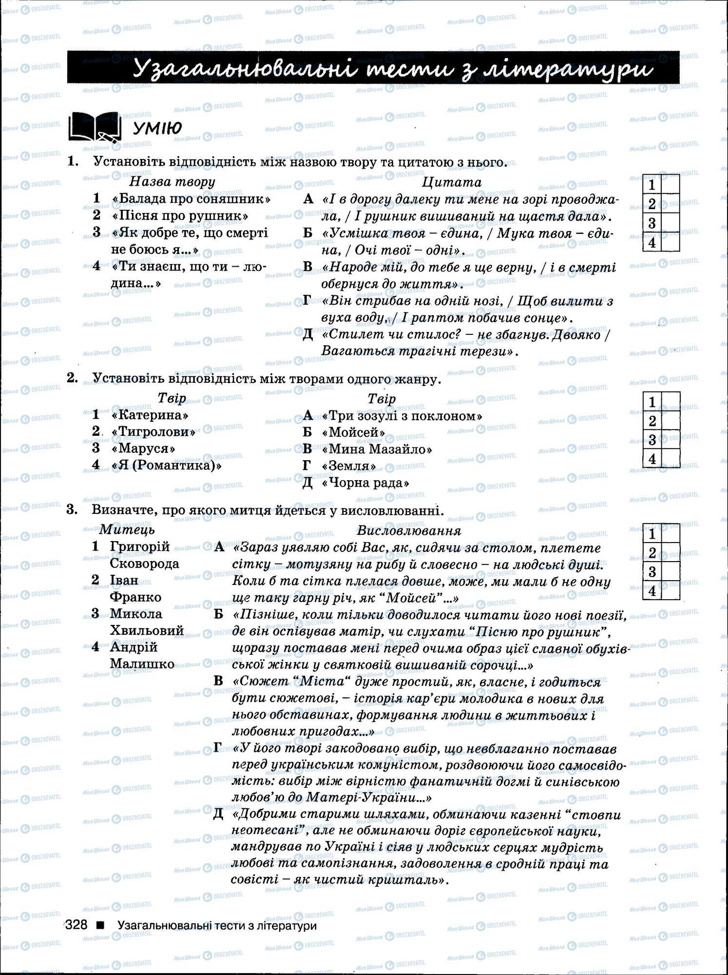 ЗНО Укр мова 11 класс страница 328